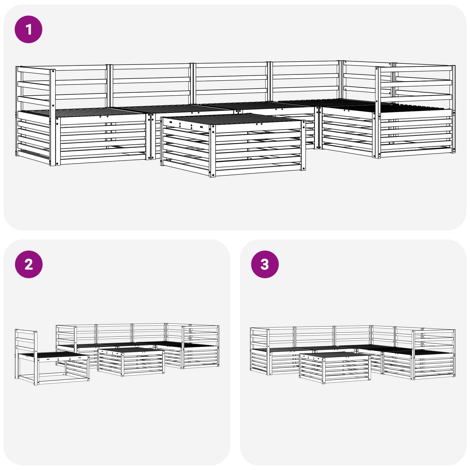 Ensemble de canapés d'extérieur 6 pcs Naturel - XIOS