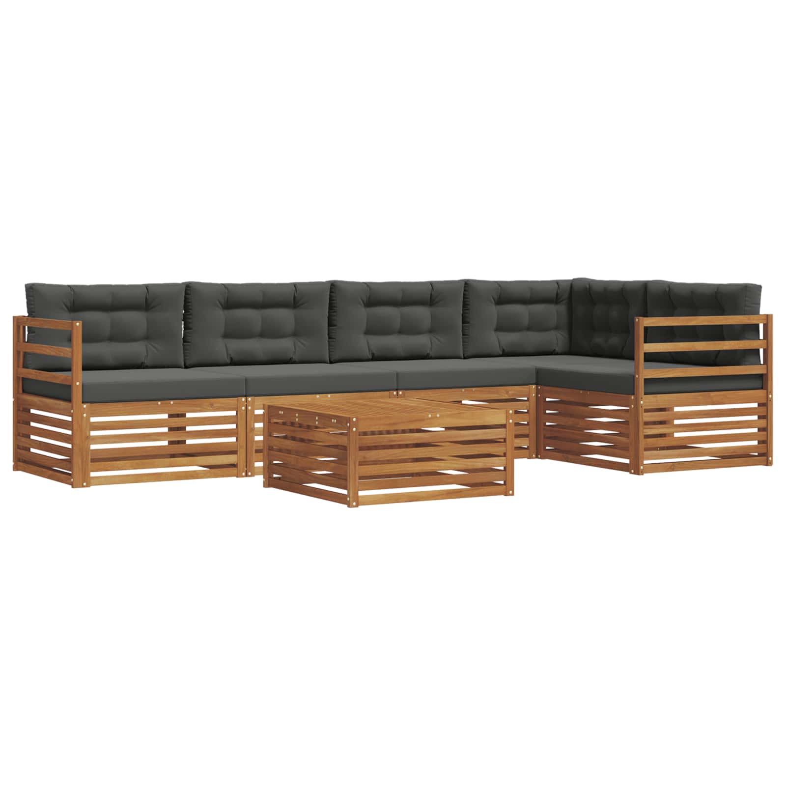 Ensemble de canapés d'extérieur 6 pcs Naturel et Anthracite - XIOS