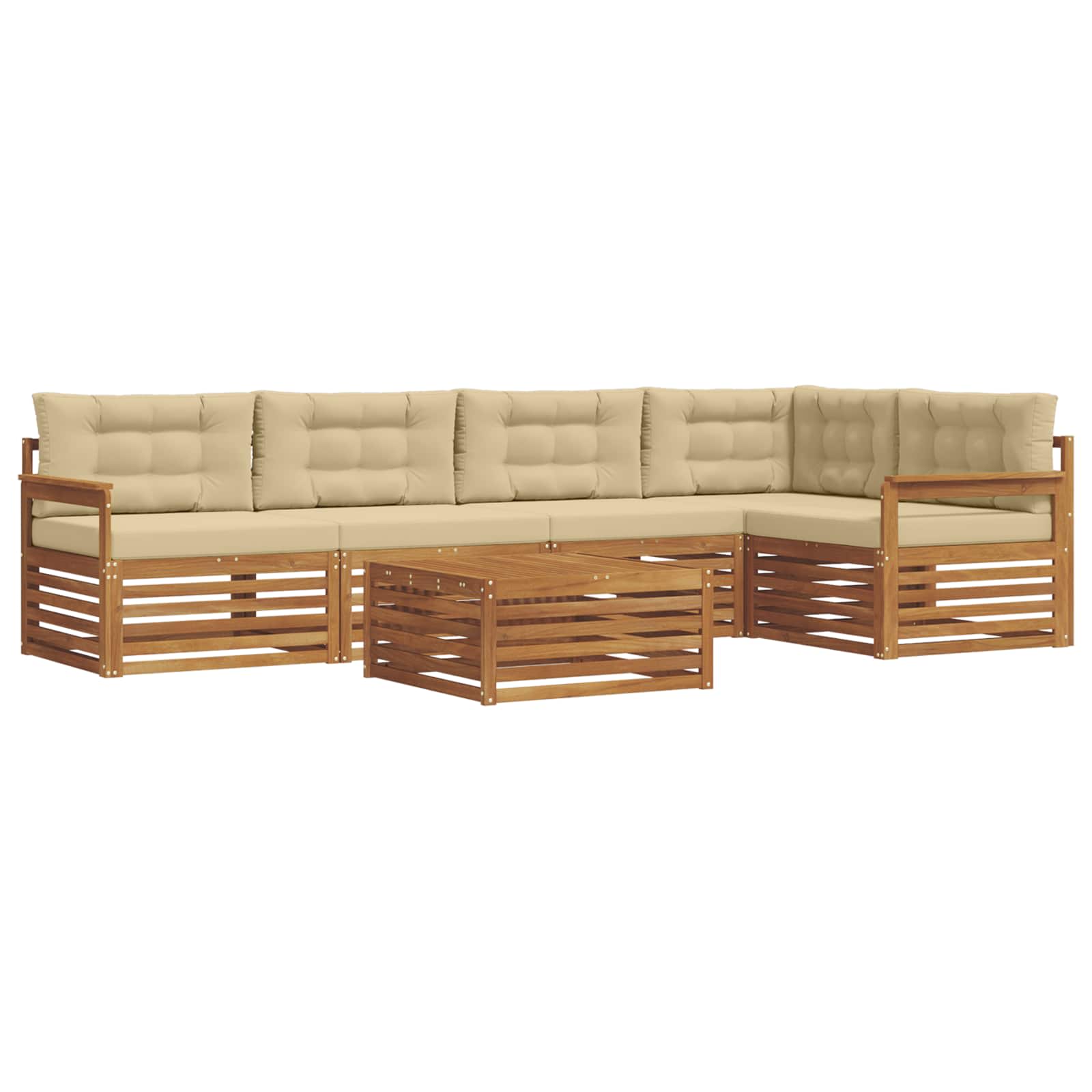 Ensemble de canapés d'extérieur 6 pcs Naturel et Beige - XIOS
