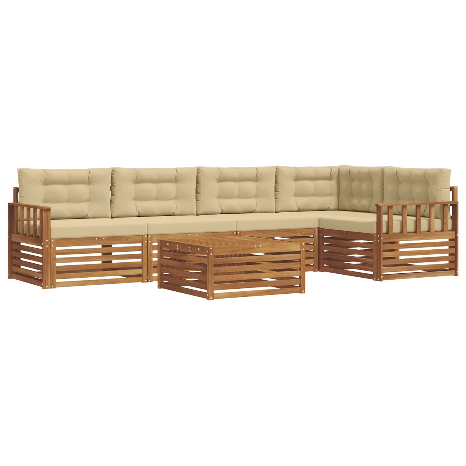 Ensemble de canapés d'extérieur 6 pcs Naturel et Beige - XIOS