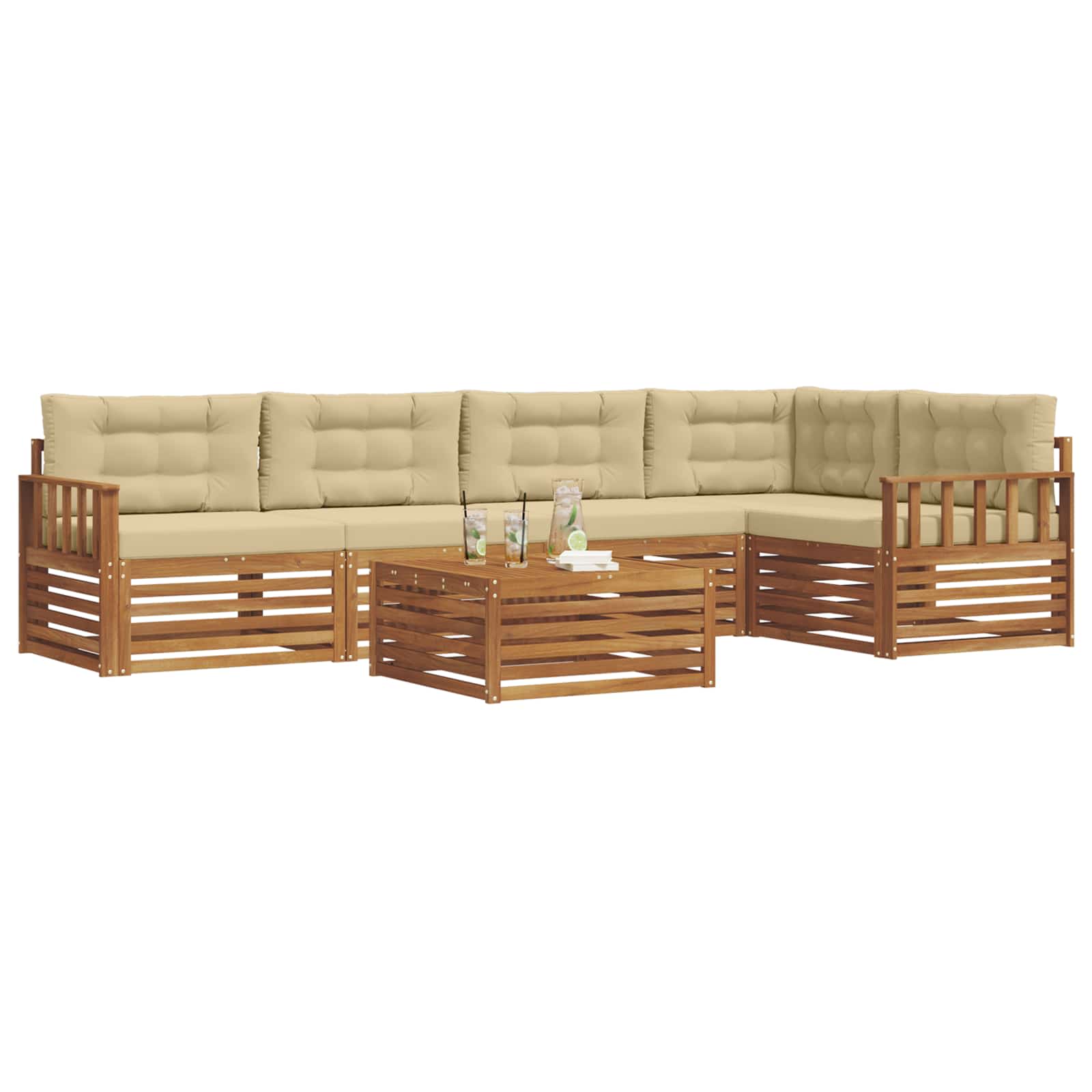 Ensemble de canapés d'extérieur 6 pcs Naturel et Beige - XIOS