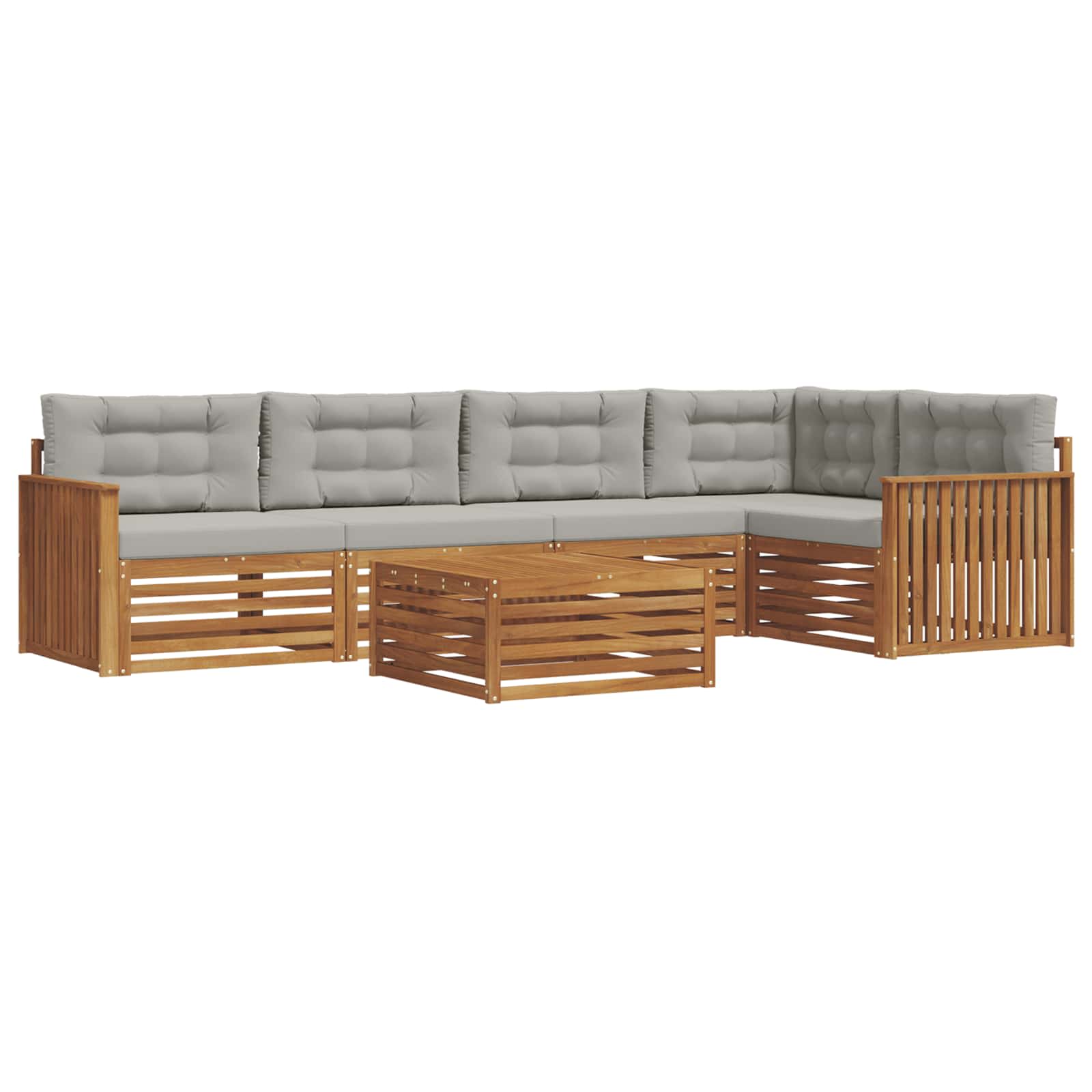 Ensemble de canapés d'extérieur 6 pcs Gris Naturel et Clair - XIOS