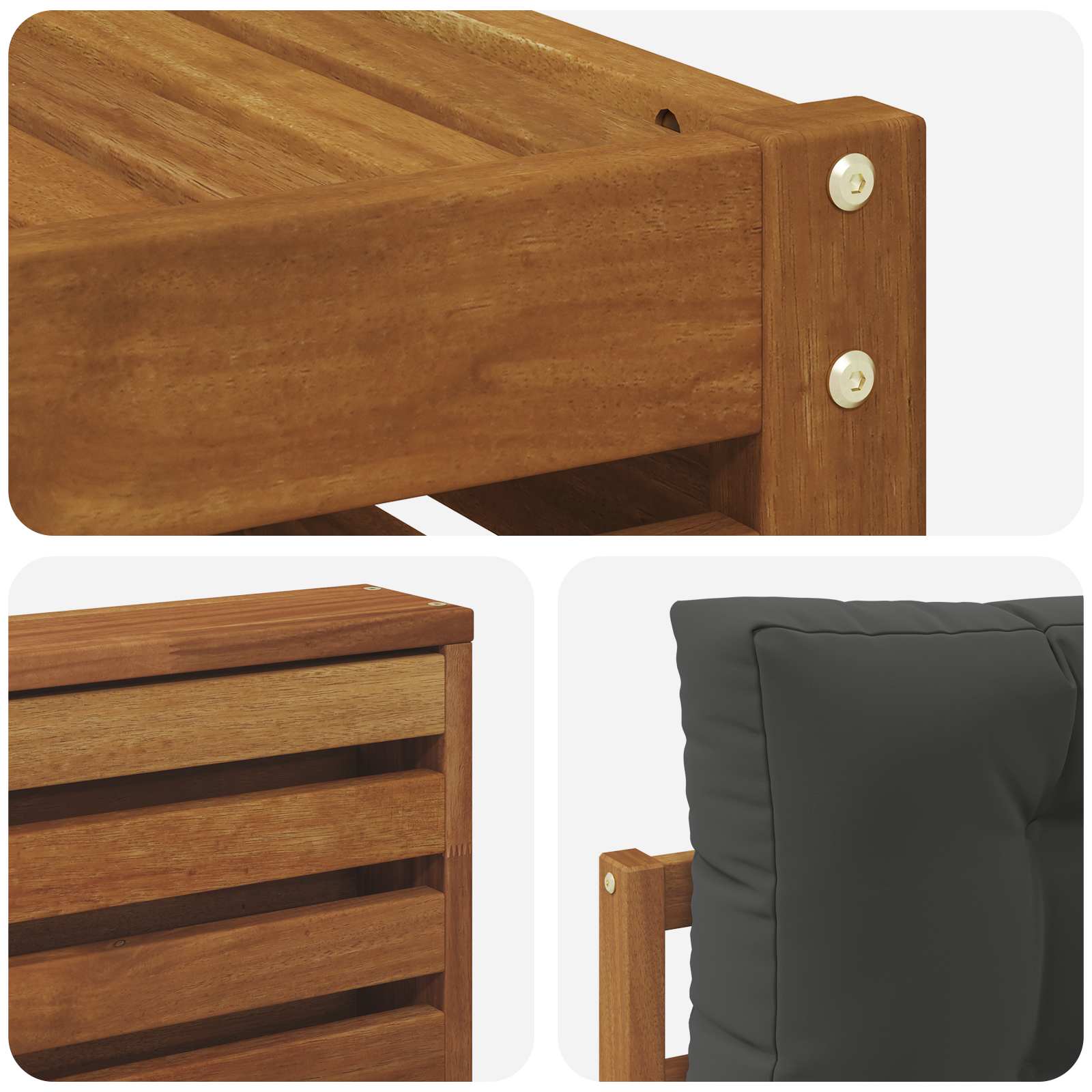 Ensemble de canapés d'extérieur 6 pcs Naturel et Anthracite - XIOS