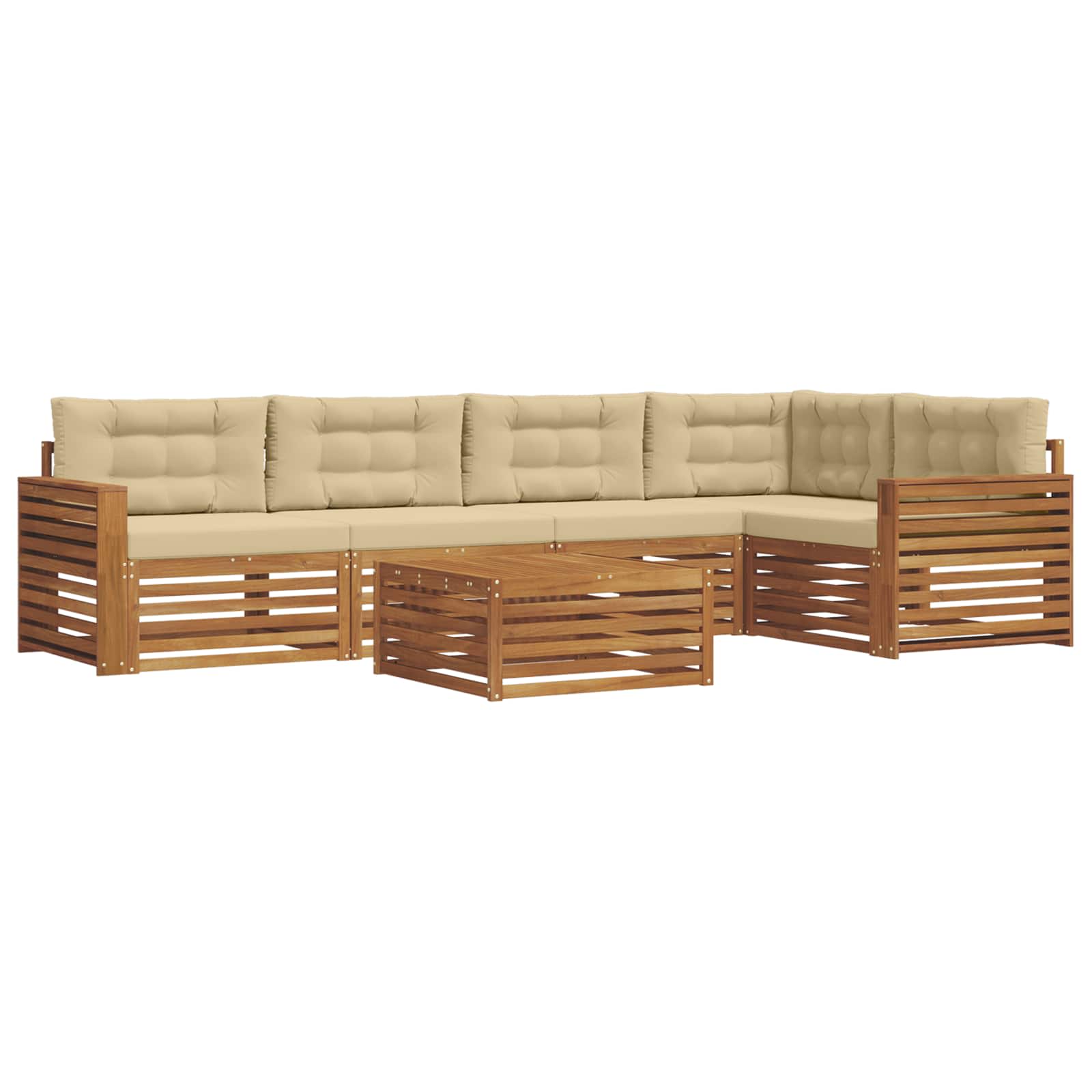 Ensemble de canapés d'extérieur 6 pcs Naturel et Beige - XIOS
