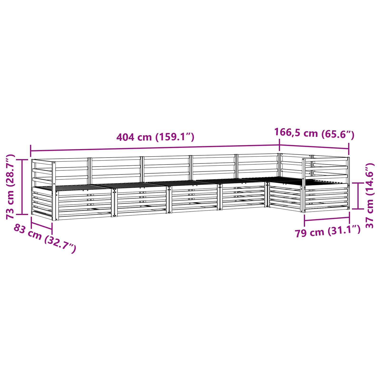 Ensemble de canapés d'extérieur 6 pcs Naturel - XIOS