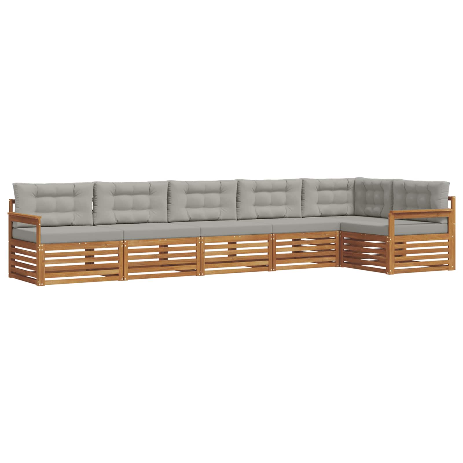 Ensemble de canapés d'extérieur 6 pcs Gris Naturel et Clair - XIOS