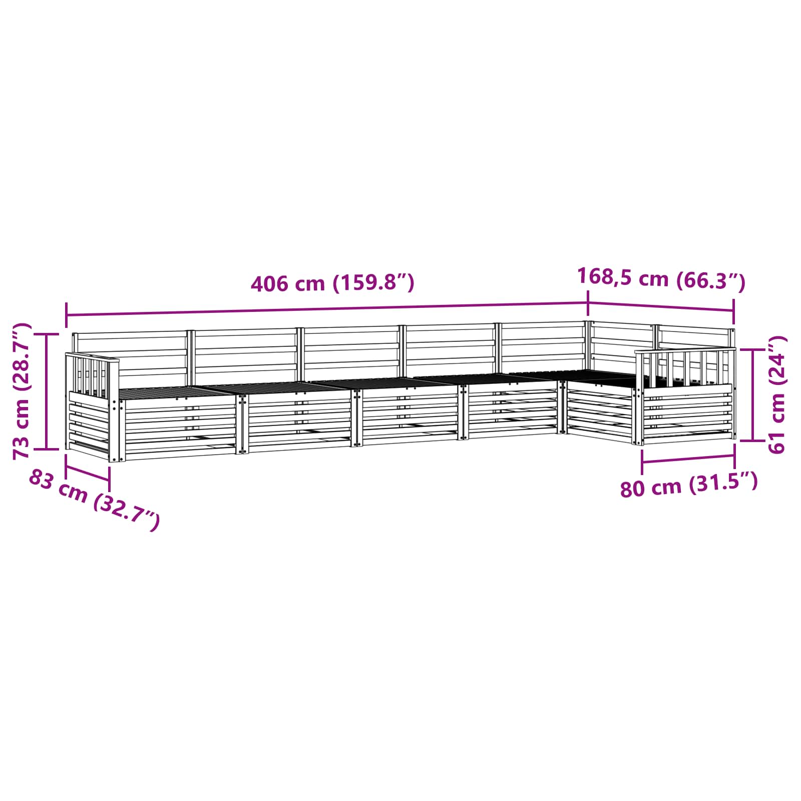 Ensemble de canapés d'extérieur 6 pcs Naturel - XIOS