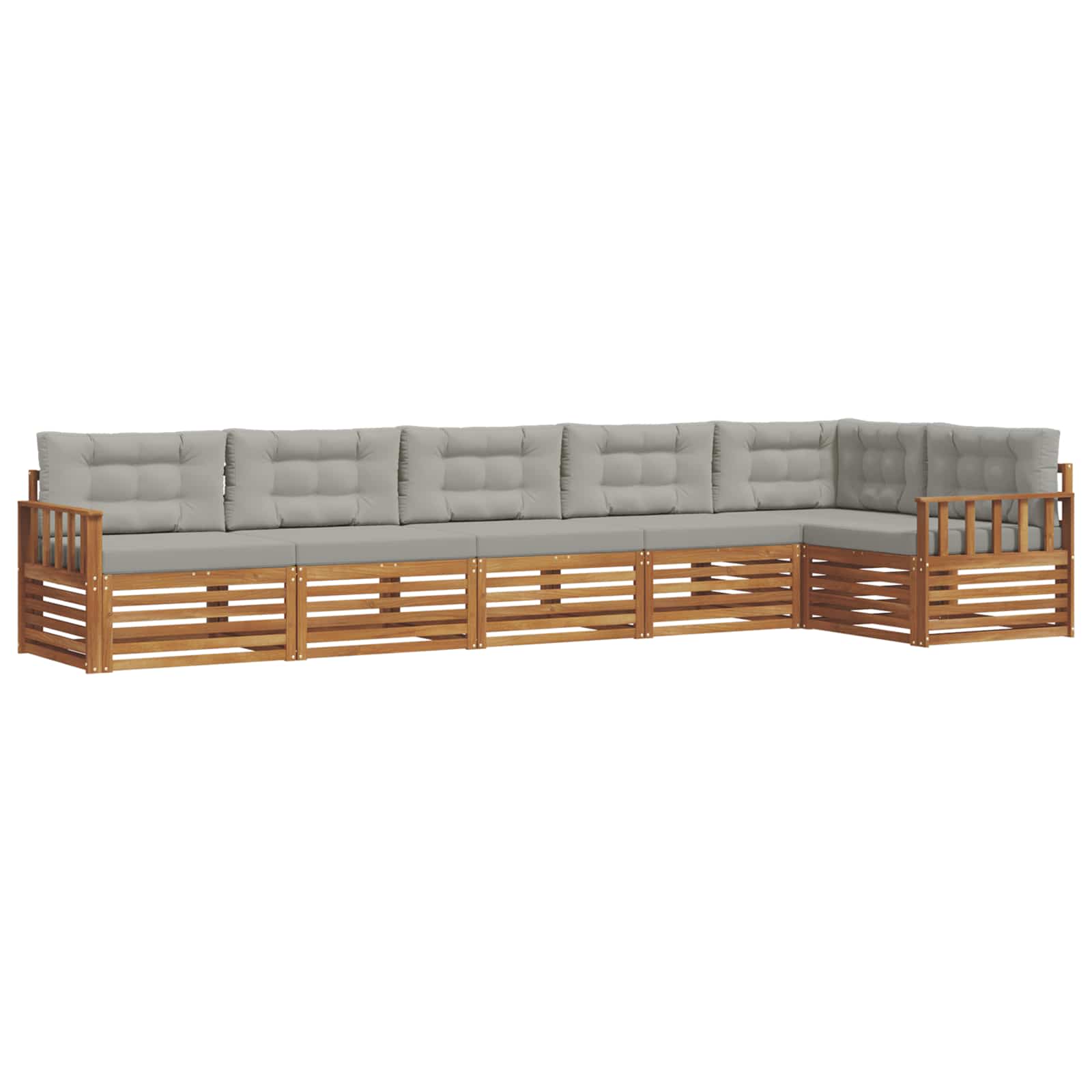Ensemble de canapés d'extérieur 6 pcs Gris Naturel et Clair - XIOS
