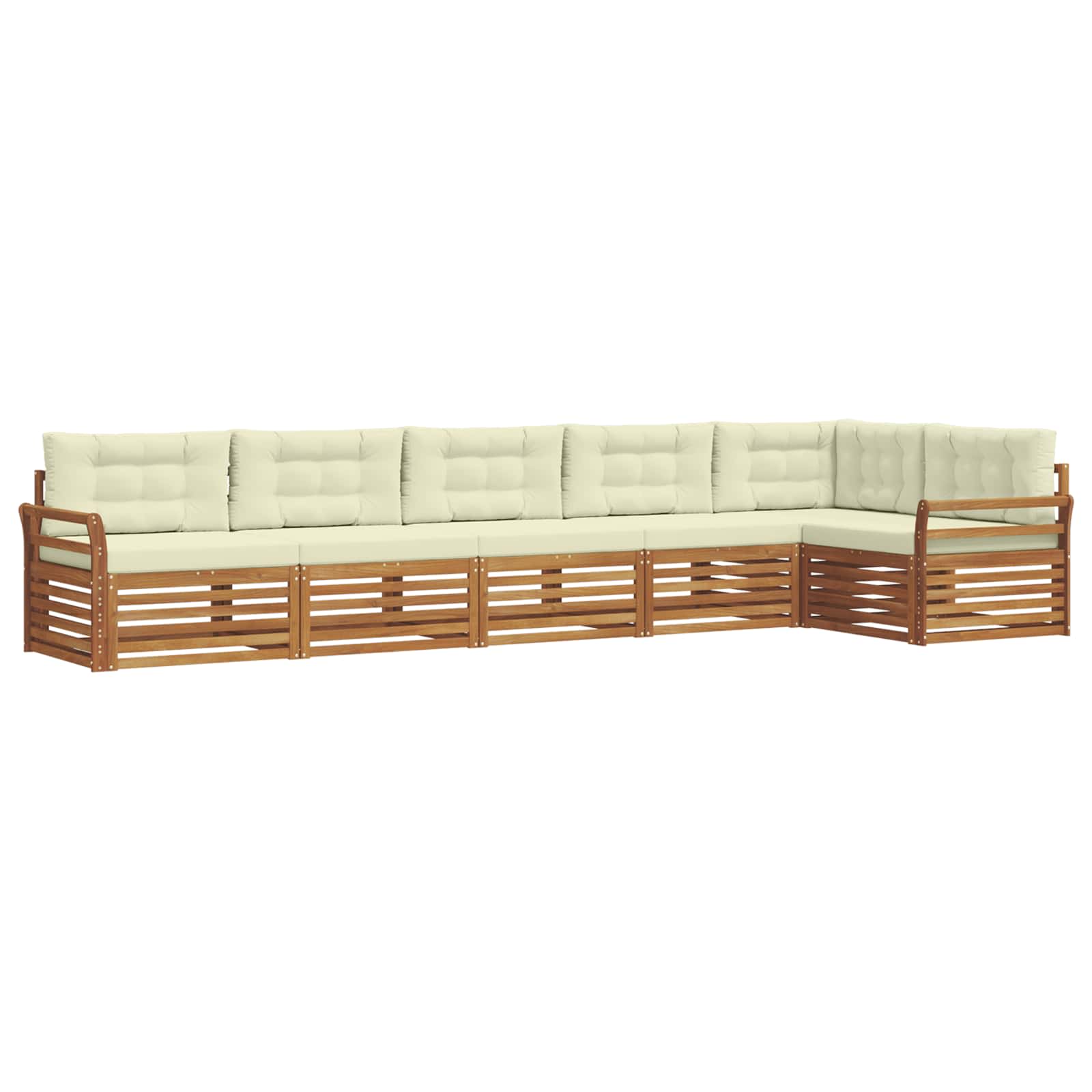 Ensemble de canapés d'extérieur 6 pc Naturel et Crème
