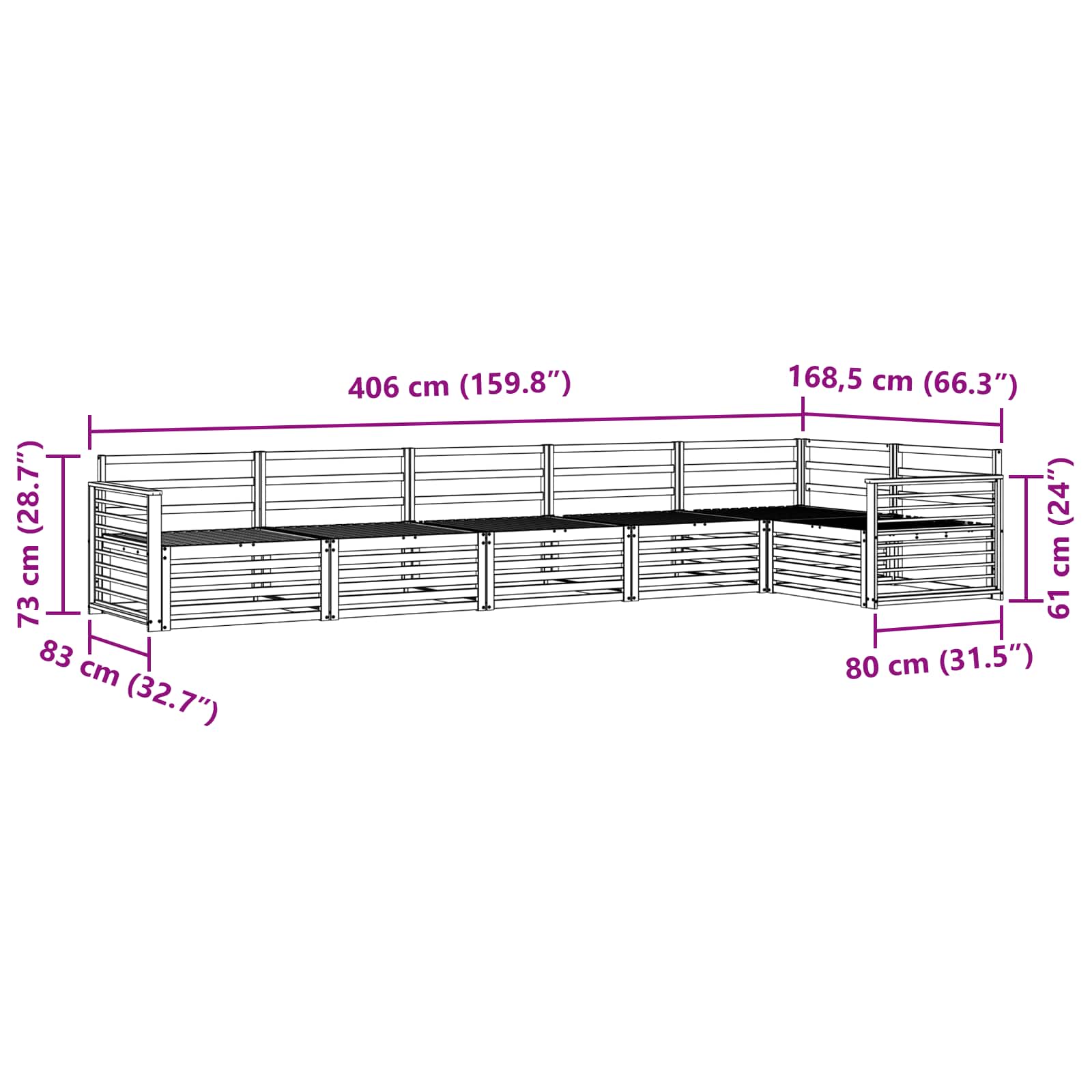 Ensemble de canapés d'extérieur 6 pcs Naturel - XIOS