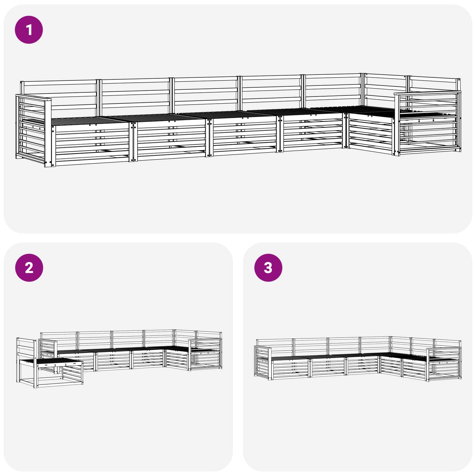Ensemble de canapés d'extérieur 6 pcs Naturel - XIOS