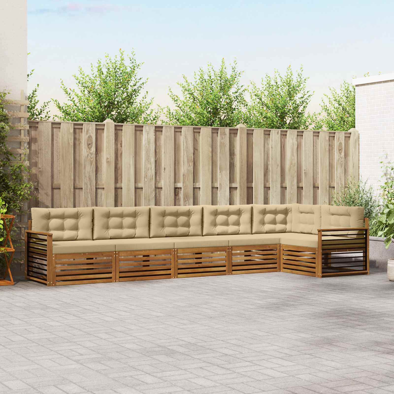 Ensemble de canapés d'extérieur 6 pcs Naturel et Beige - XIOS