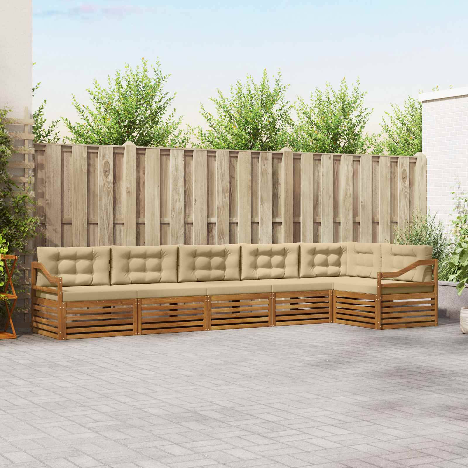 Ensemble de canapés d'extérieur 6 pcs Naturel et Beige - XIOS