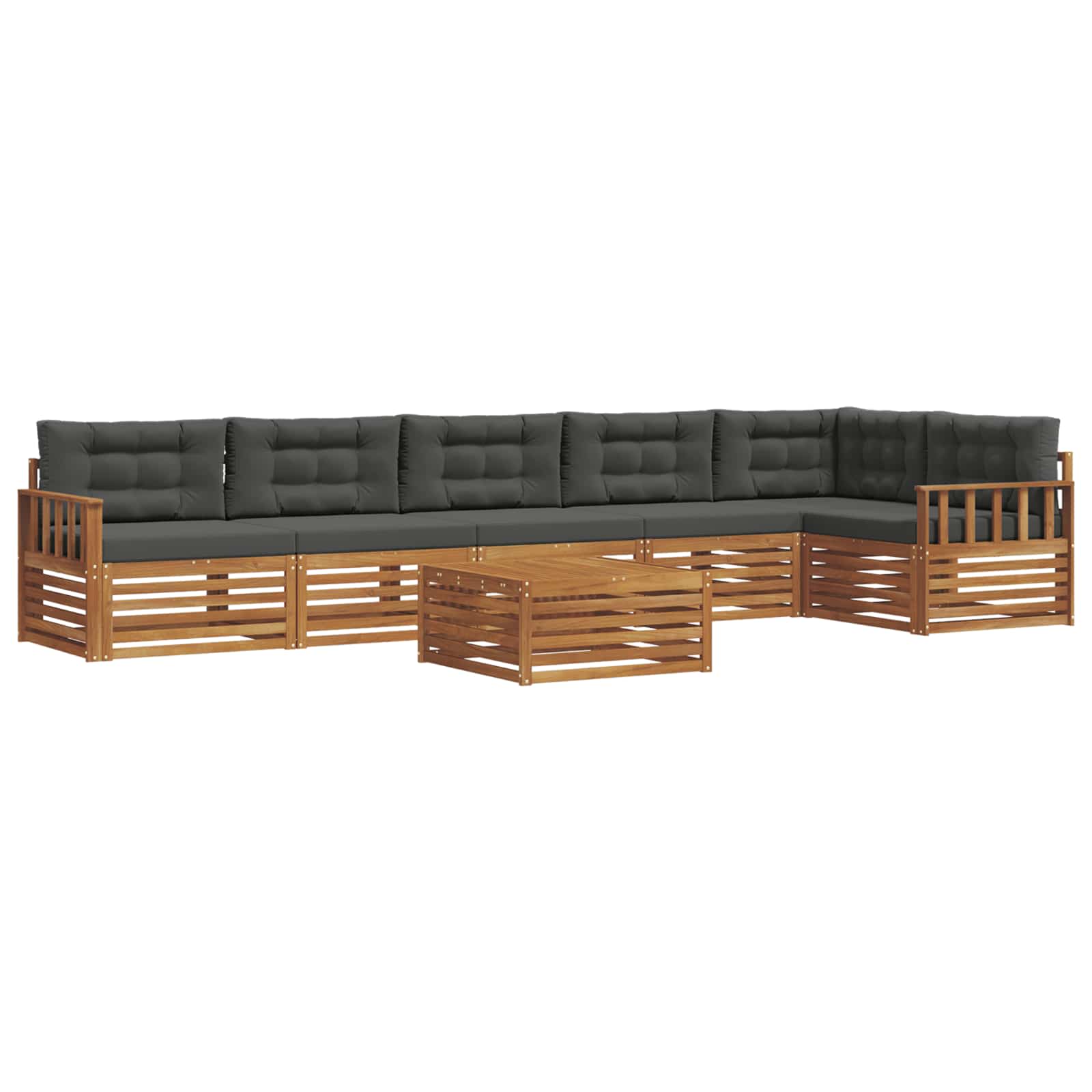 Ensemble de canapés d'extérieur 7 pcs Naturel et Anthracite - XIOS