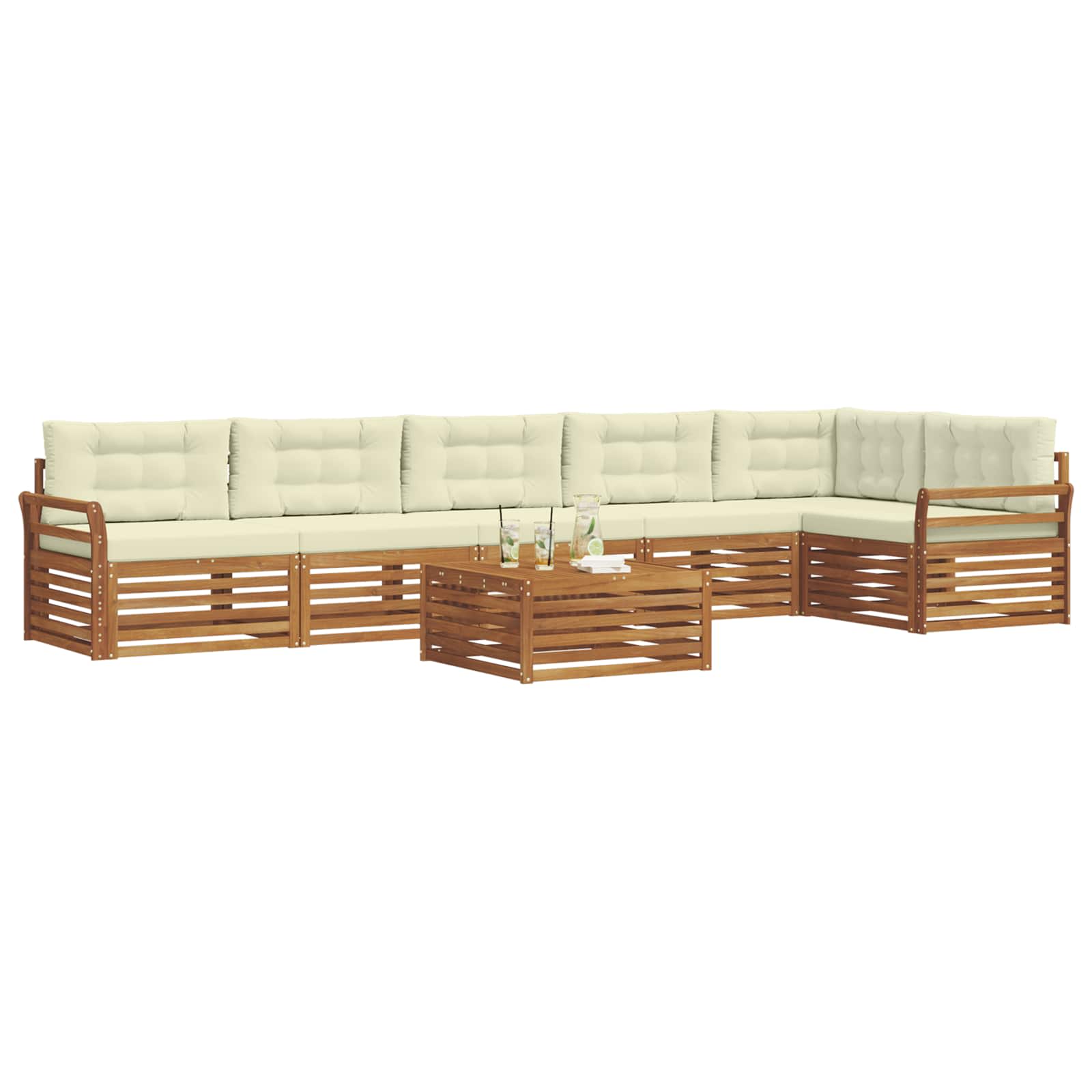 Ensemble de canapés d'extérieur 7 pcs Naturel et Crème - XIOS