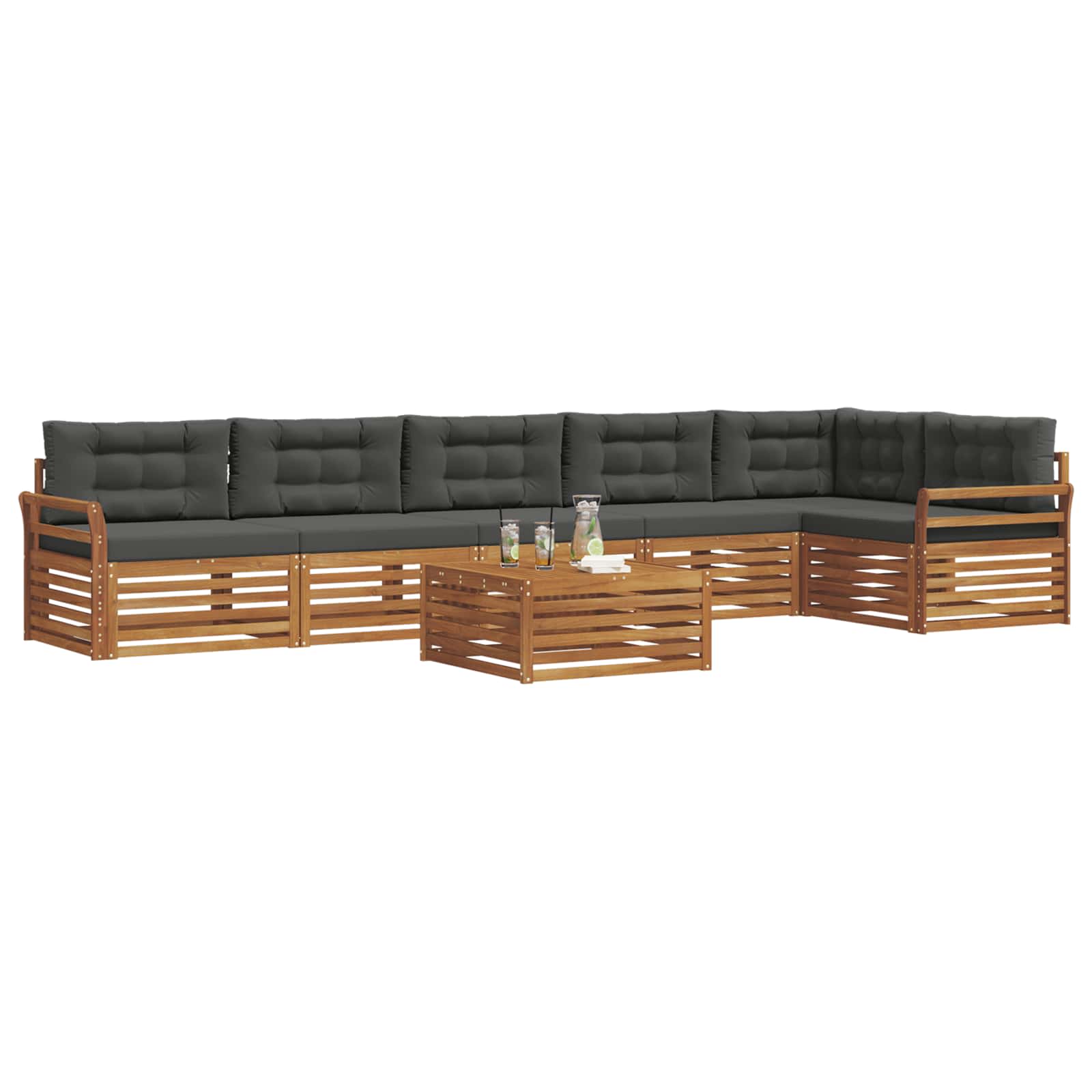 Ensemble de canapés d'extérieur 7 pcs Naturel et Anthracite - XIOS
