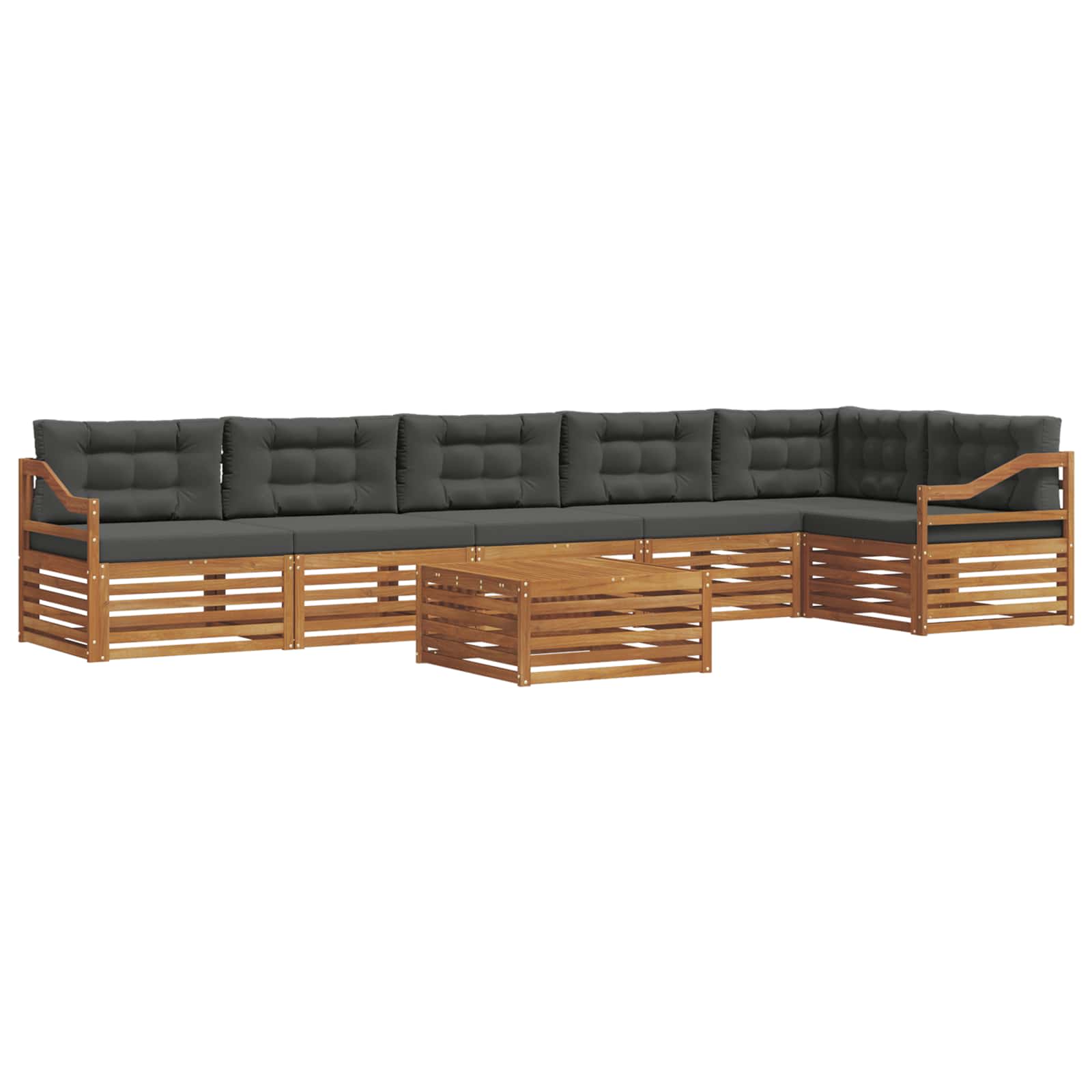 Ensemble de canapés d'extérieur 7 pcs Naturel et Anthracite - XIOS