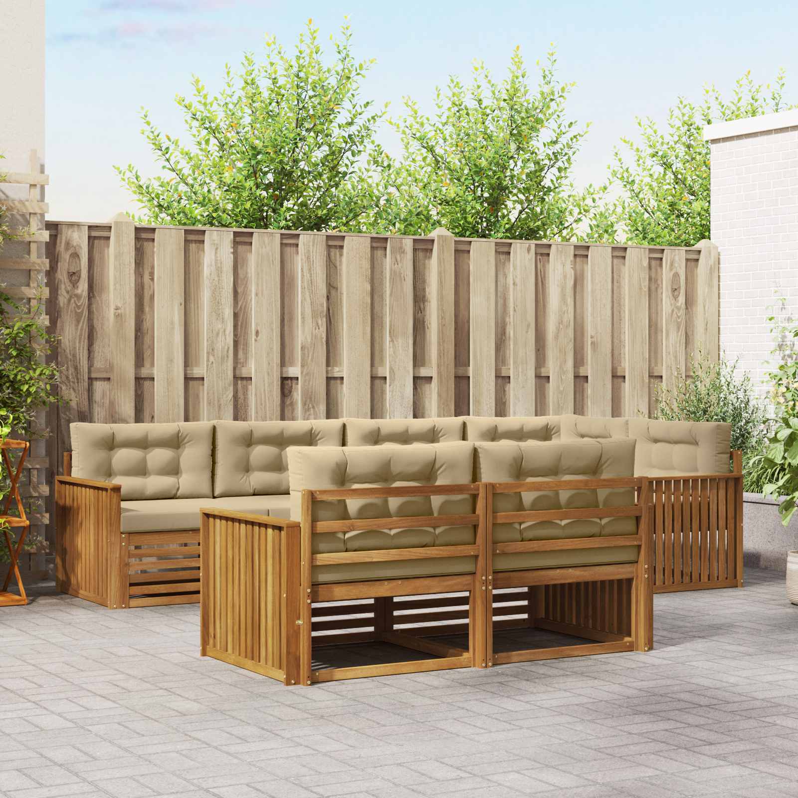 Ensemble de canapés d'extérieur 7 pcs Naturel et Beige - XIOS