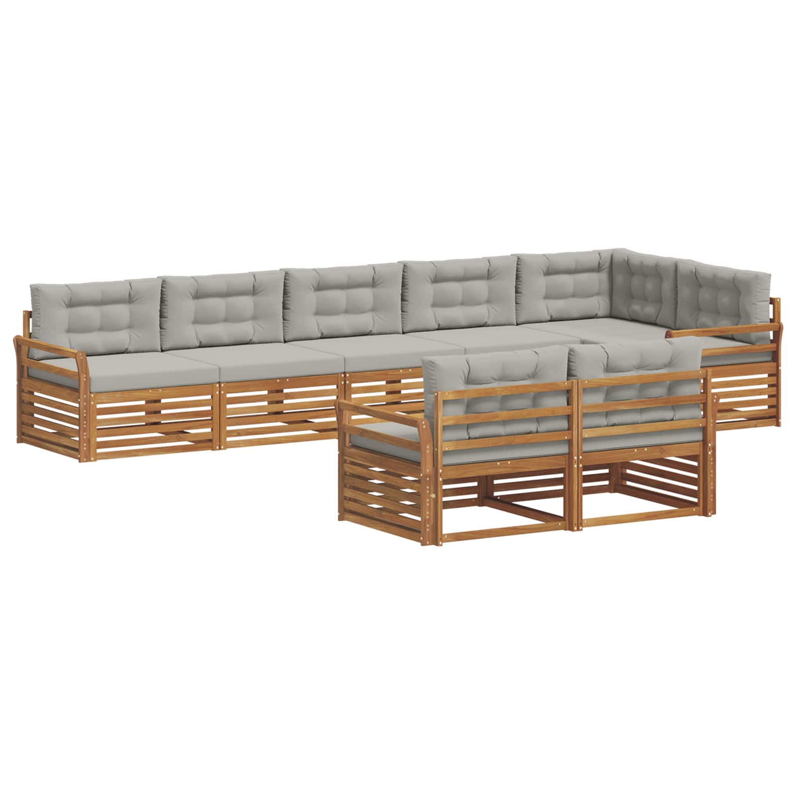 Ensemble de canapés d'extérieur 8 pcs Gris Naturel et Clair - XIOS