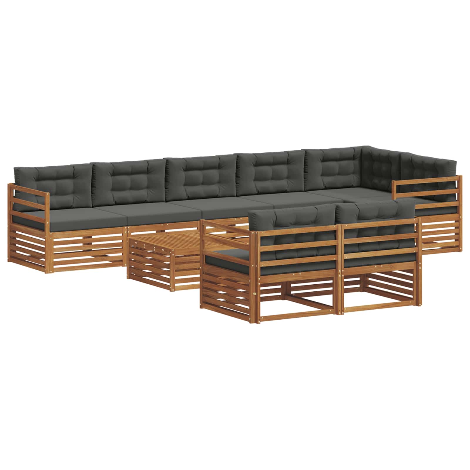 Ensemble de canapés d'extérieur 9 pcs Naturel et Anthracite - XIOS