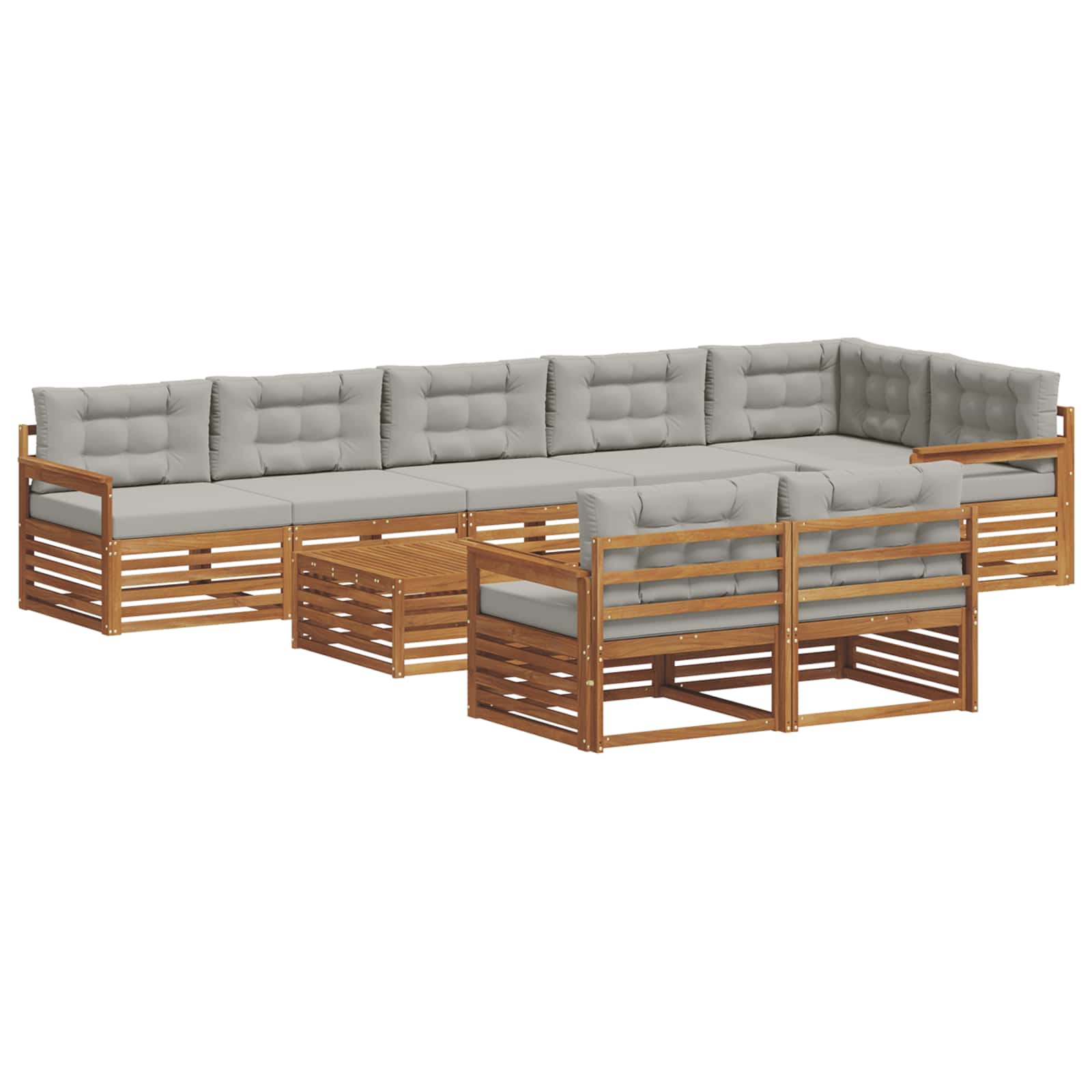 Ensemble de canapés d'extérieur 9 pcs Gris Naturel et Clair - XIOS