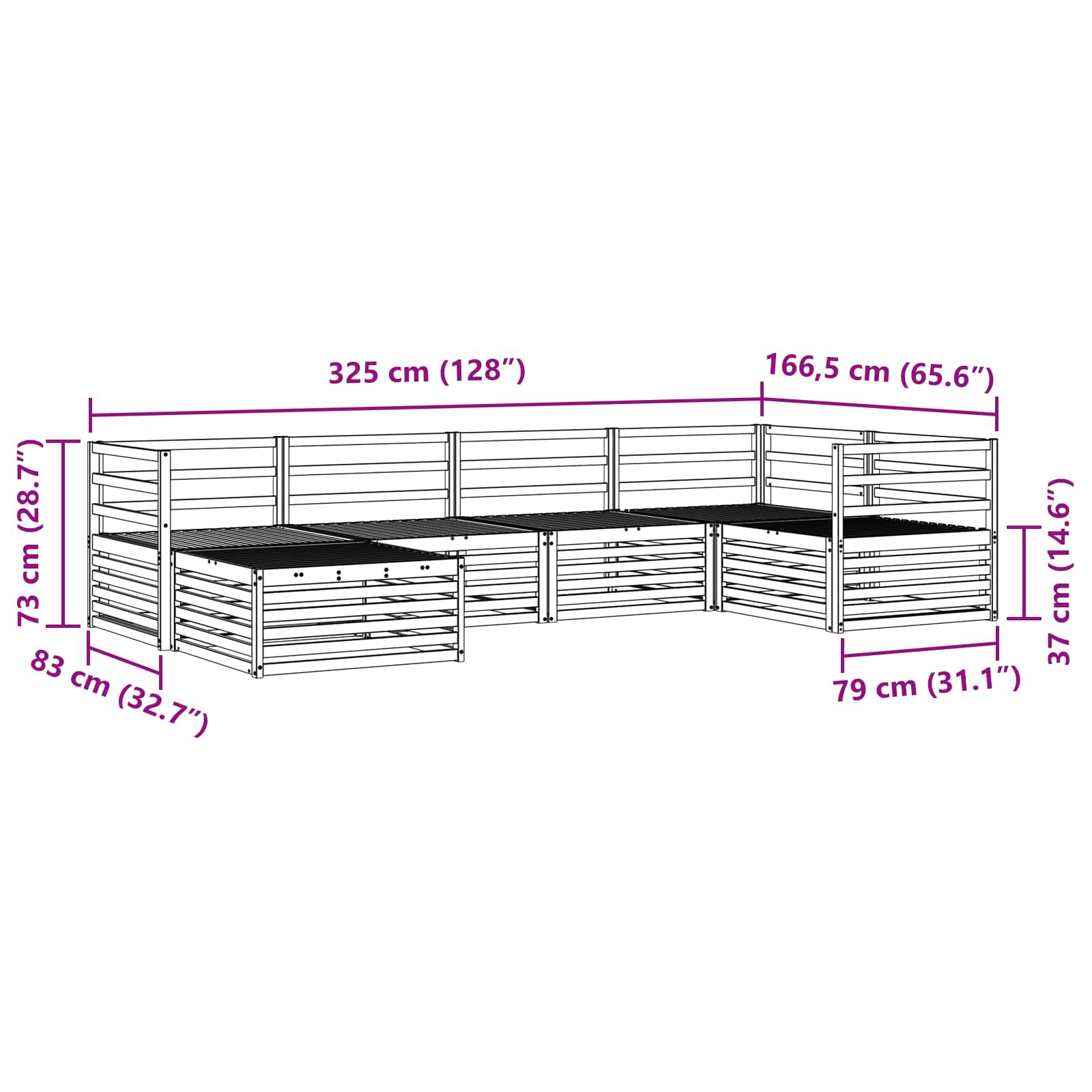Ensemble de canapés d'extérieur 6 pcs Naturel - XIOS