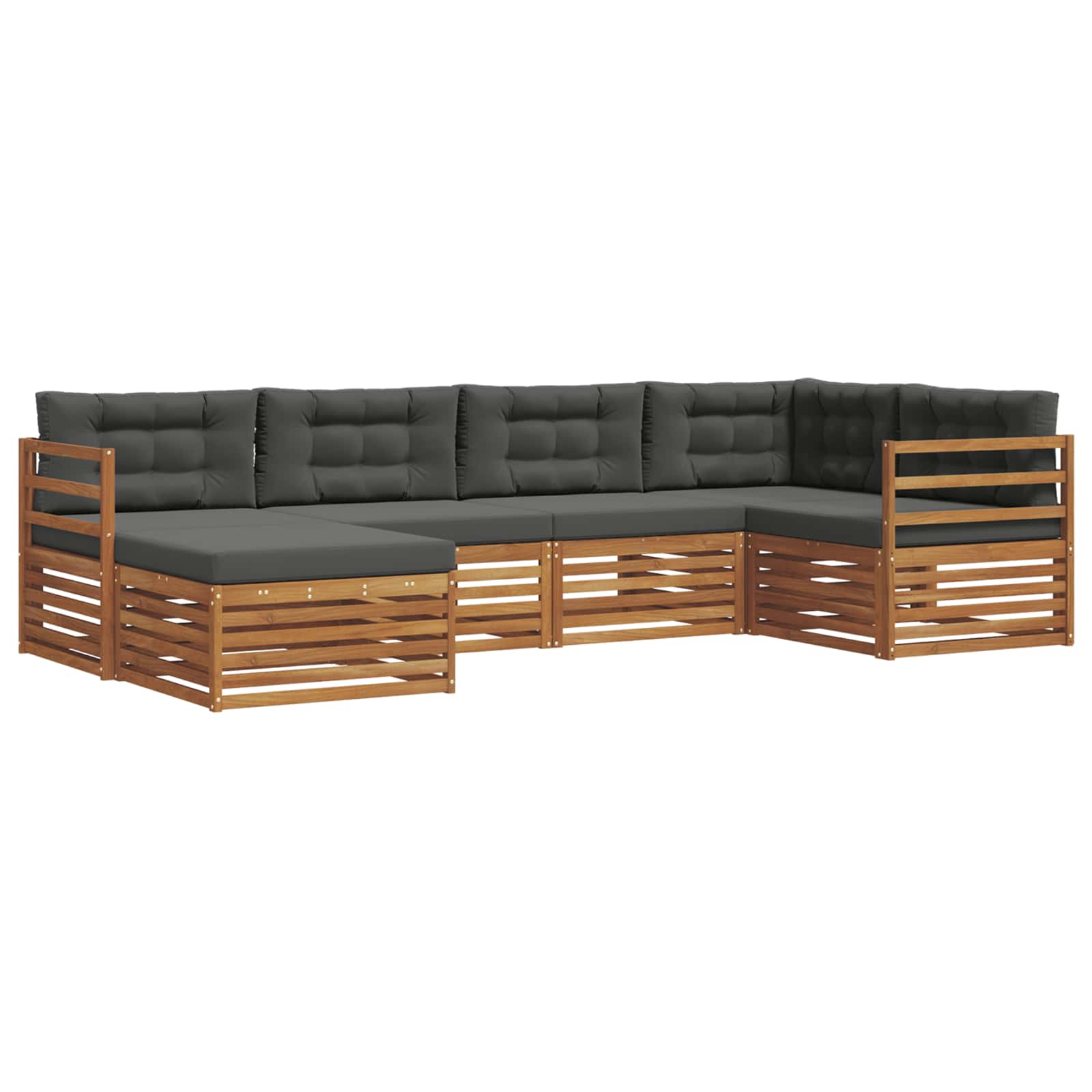 Ensemble de canapés d'extérieur 6 pcs Naturel et Anthracite - XIOS