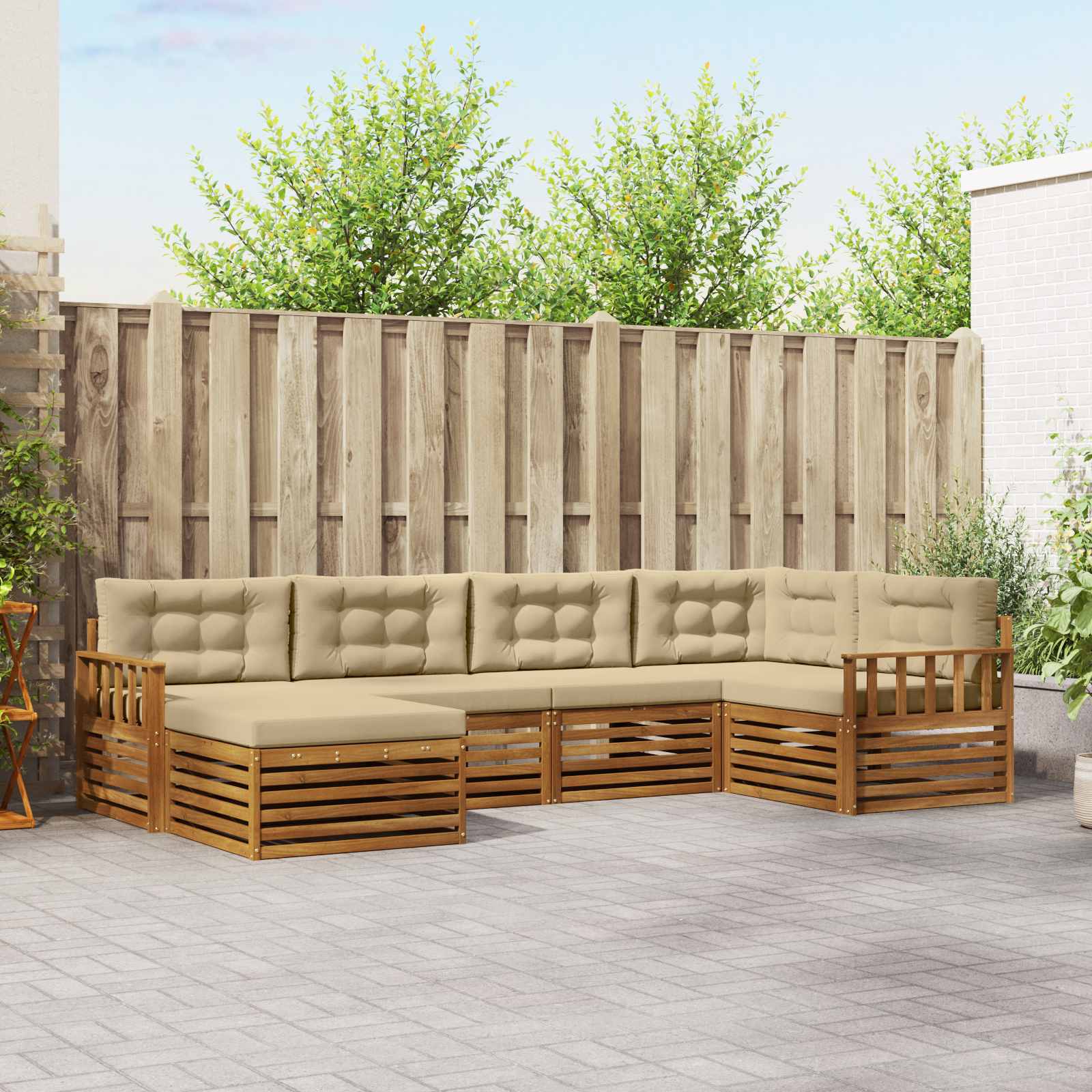 Ensemble de canapés d'extérieur 6 pcs Naturel et Beige - XIOS