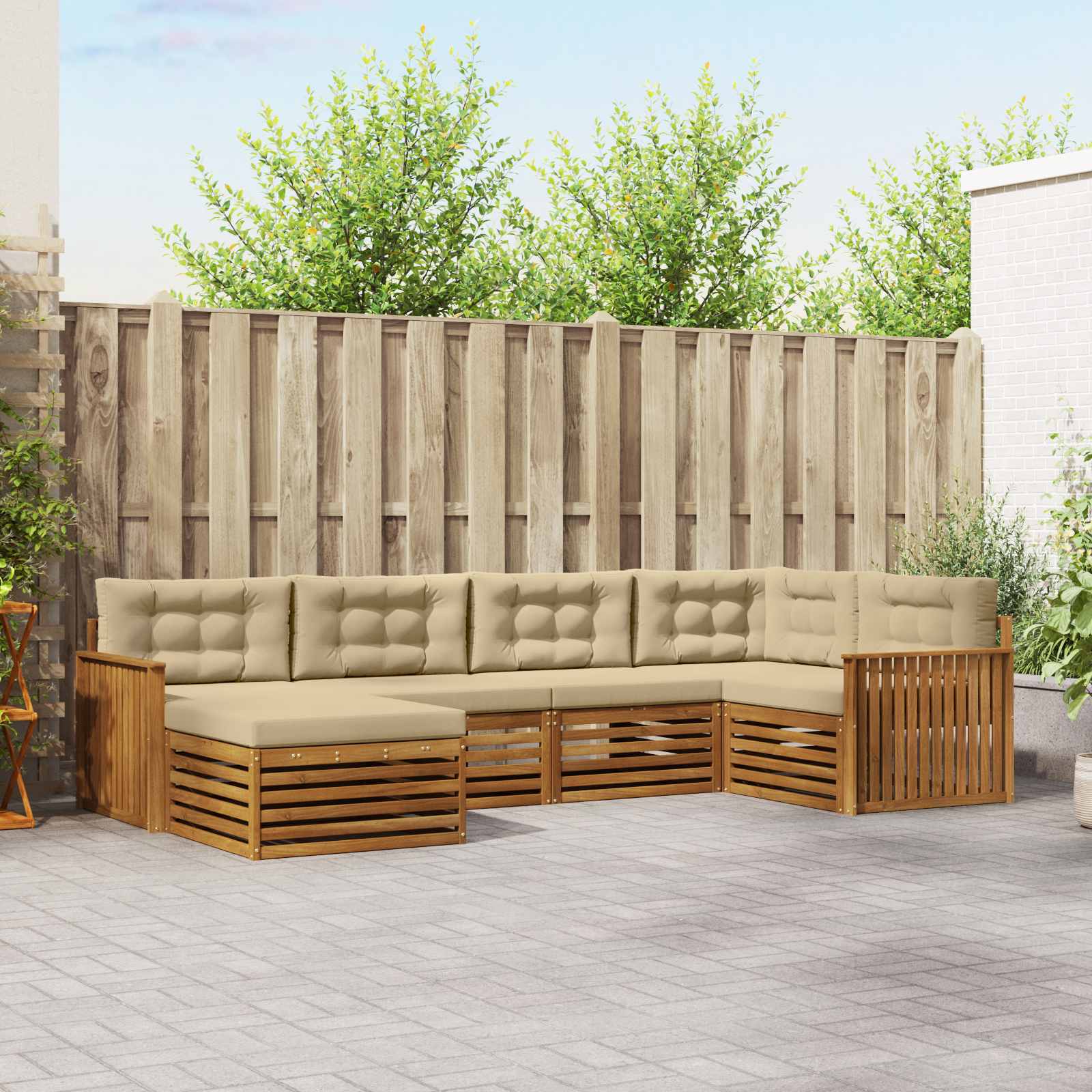 Ensemble de canapés d'extérieur 6 pcs Naturel et Beige - XIOS