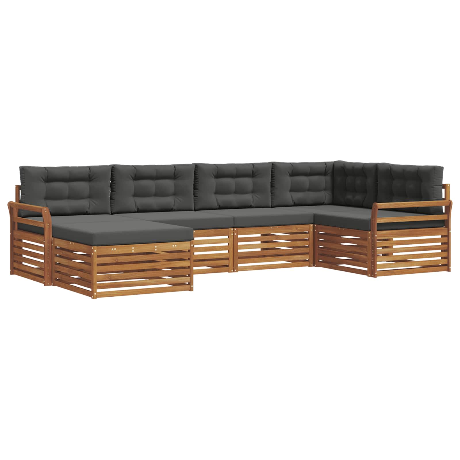 Ensemble de canapés d'extérieur 6 pcs Naturel et Anthracite - XIOS
