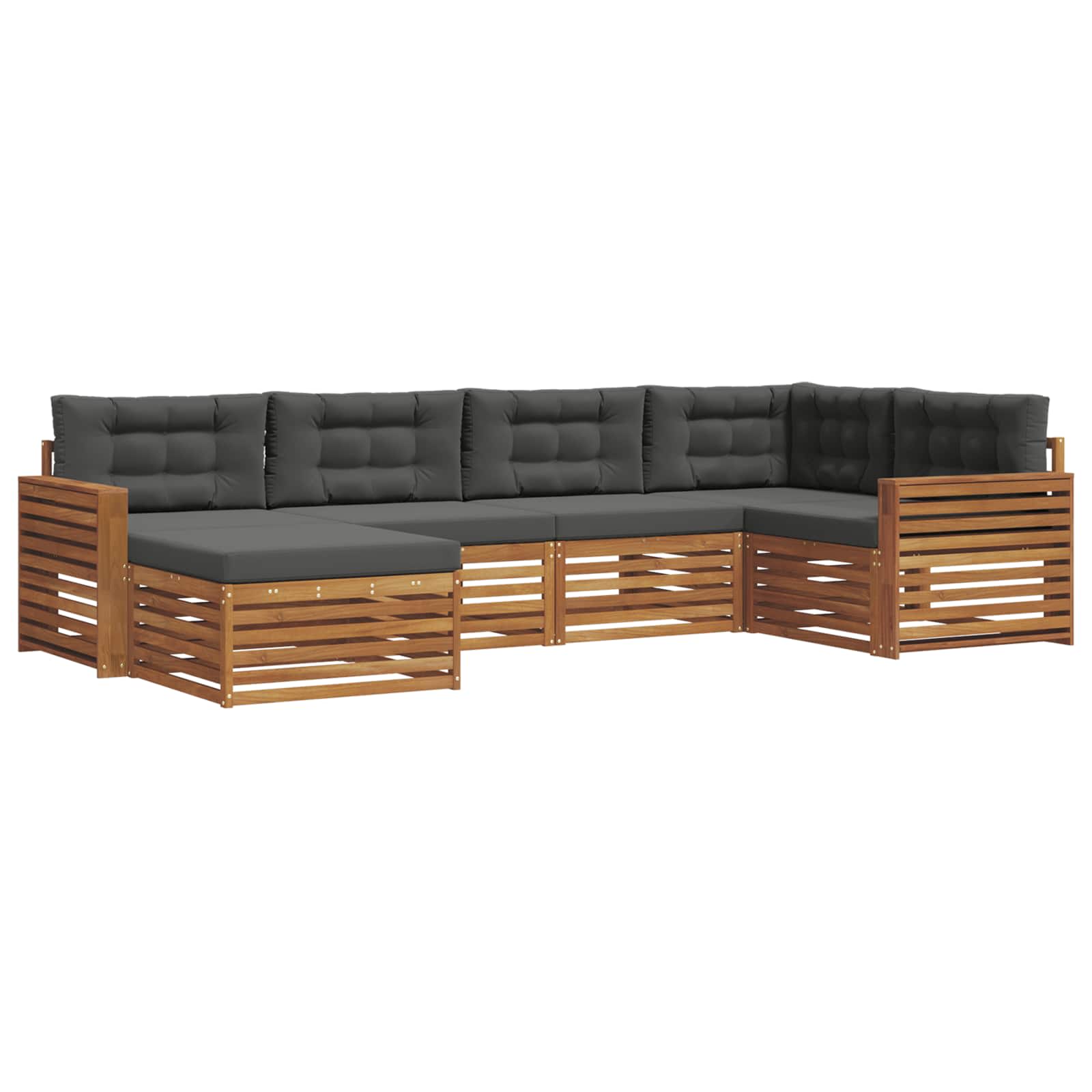 Ensemble de canapés d'extérieur 6 pcs Naturel et Anthracite - XIOS