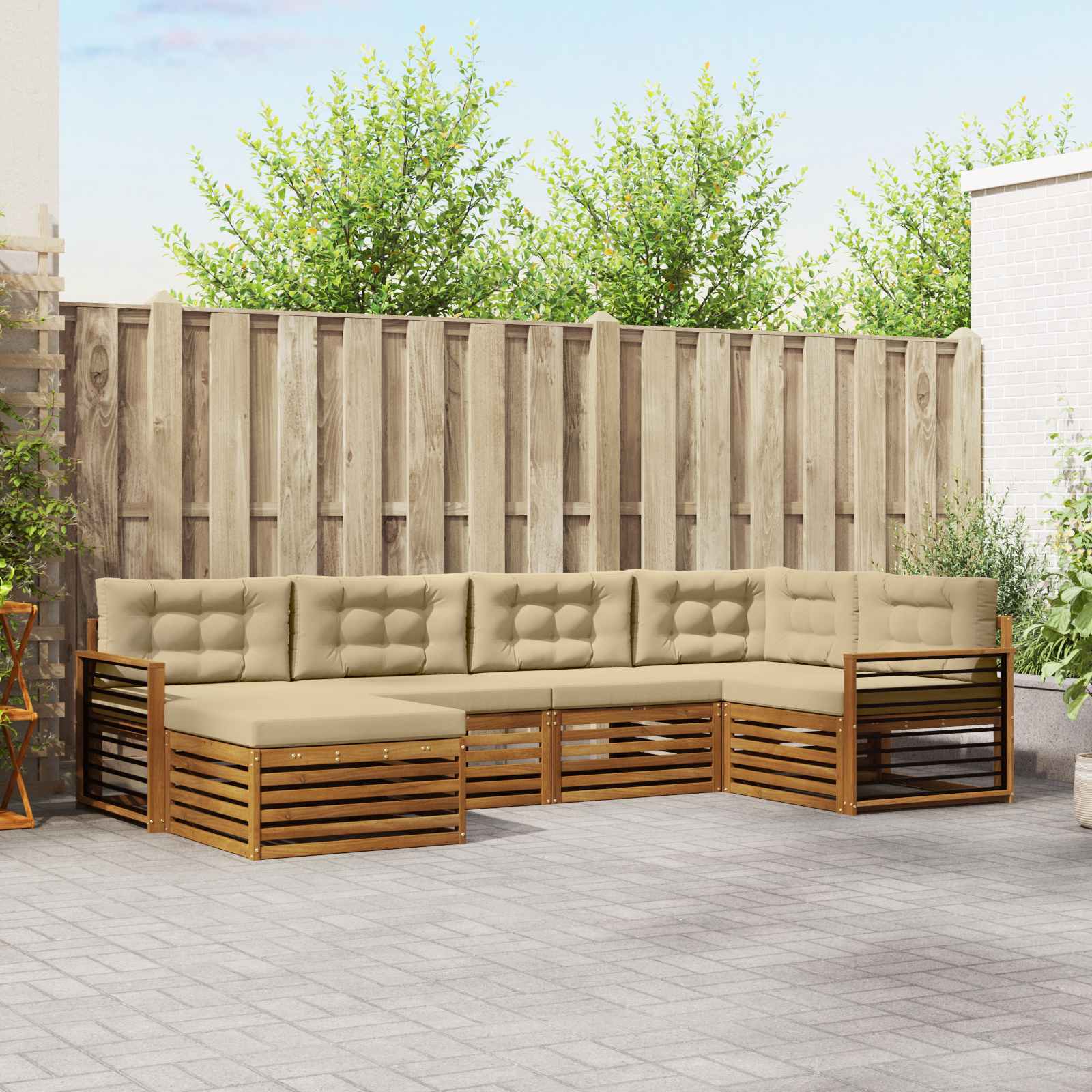 Ensemble de canapés d'extérieur 6 pcs Naturel et Beige - XIOS