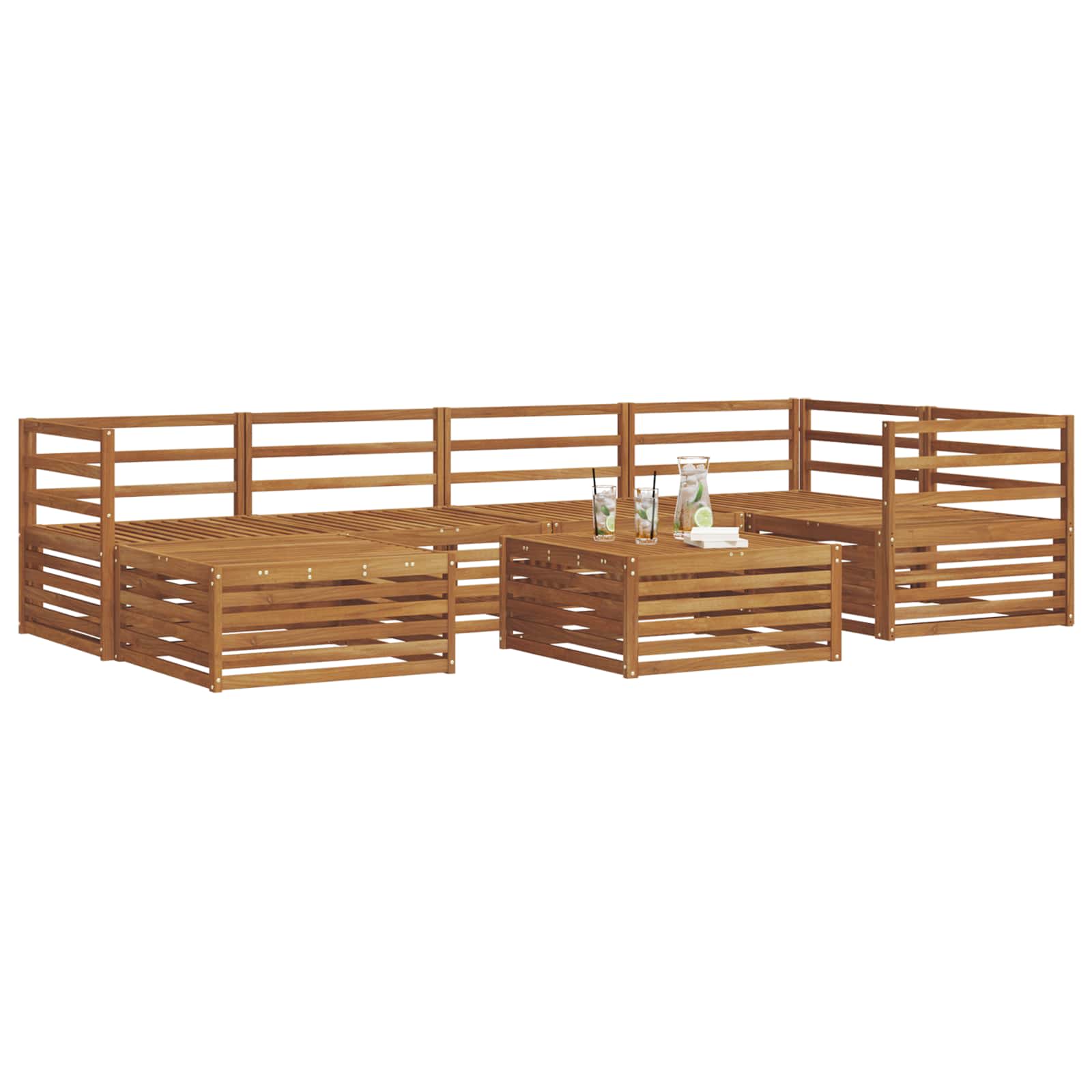 Ensemble de canapés d'extérieur 7 pcs Naturel - XIOS