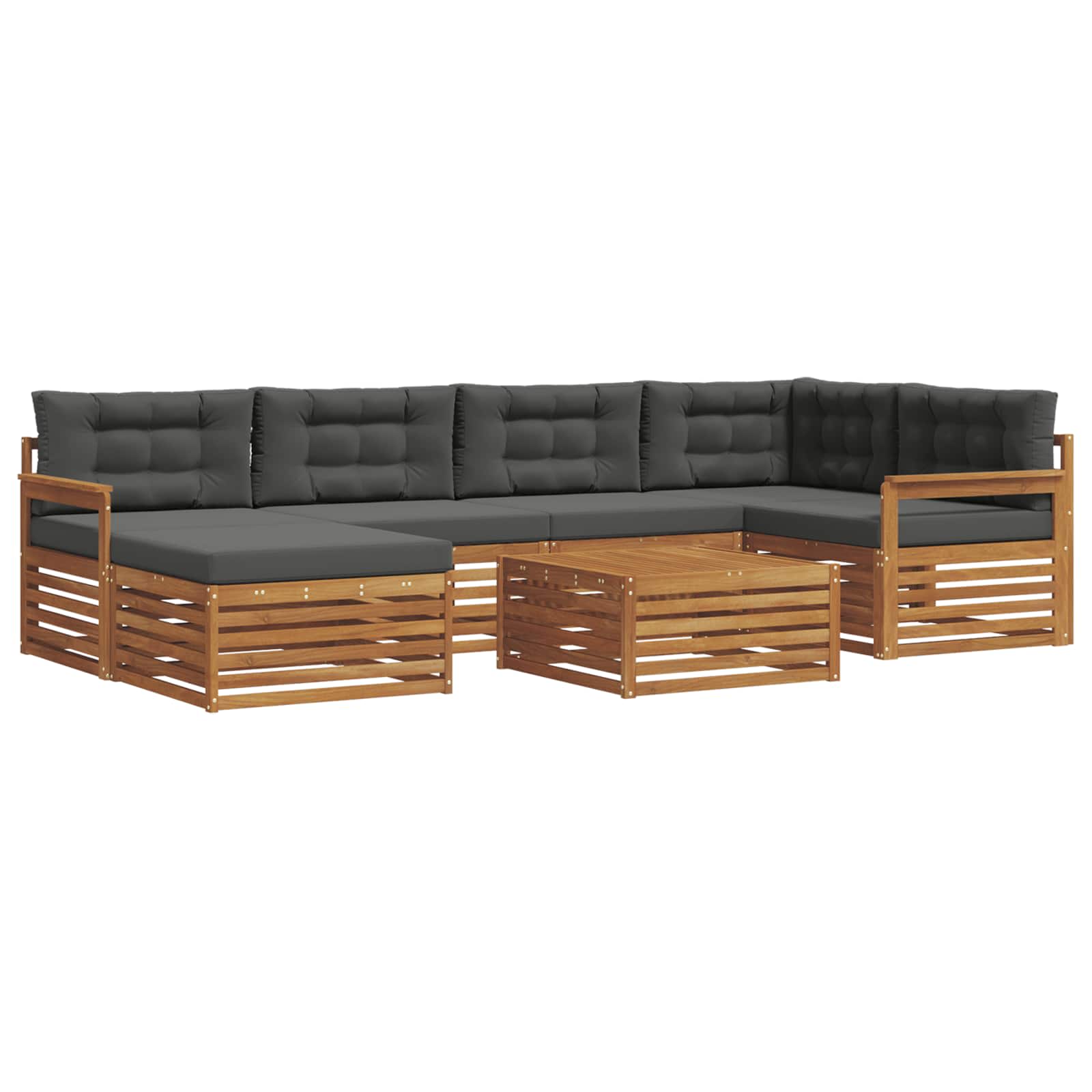 Ensemble de canapés d'extérieur 7 pcs Naturel et Anthracite - XIOS