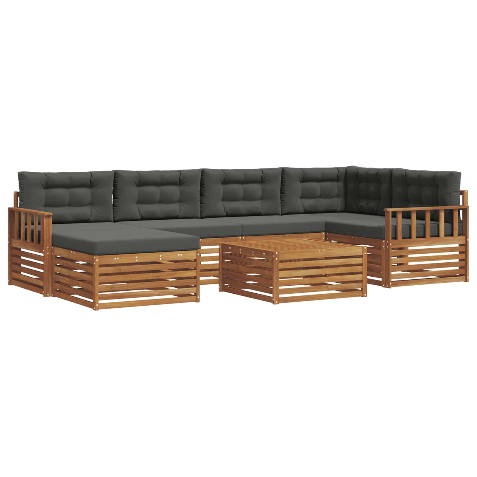 Ensemble de canapés d'extérieur 7 pcs Naturel et Anthracite - XIOS