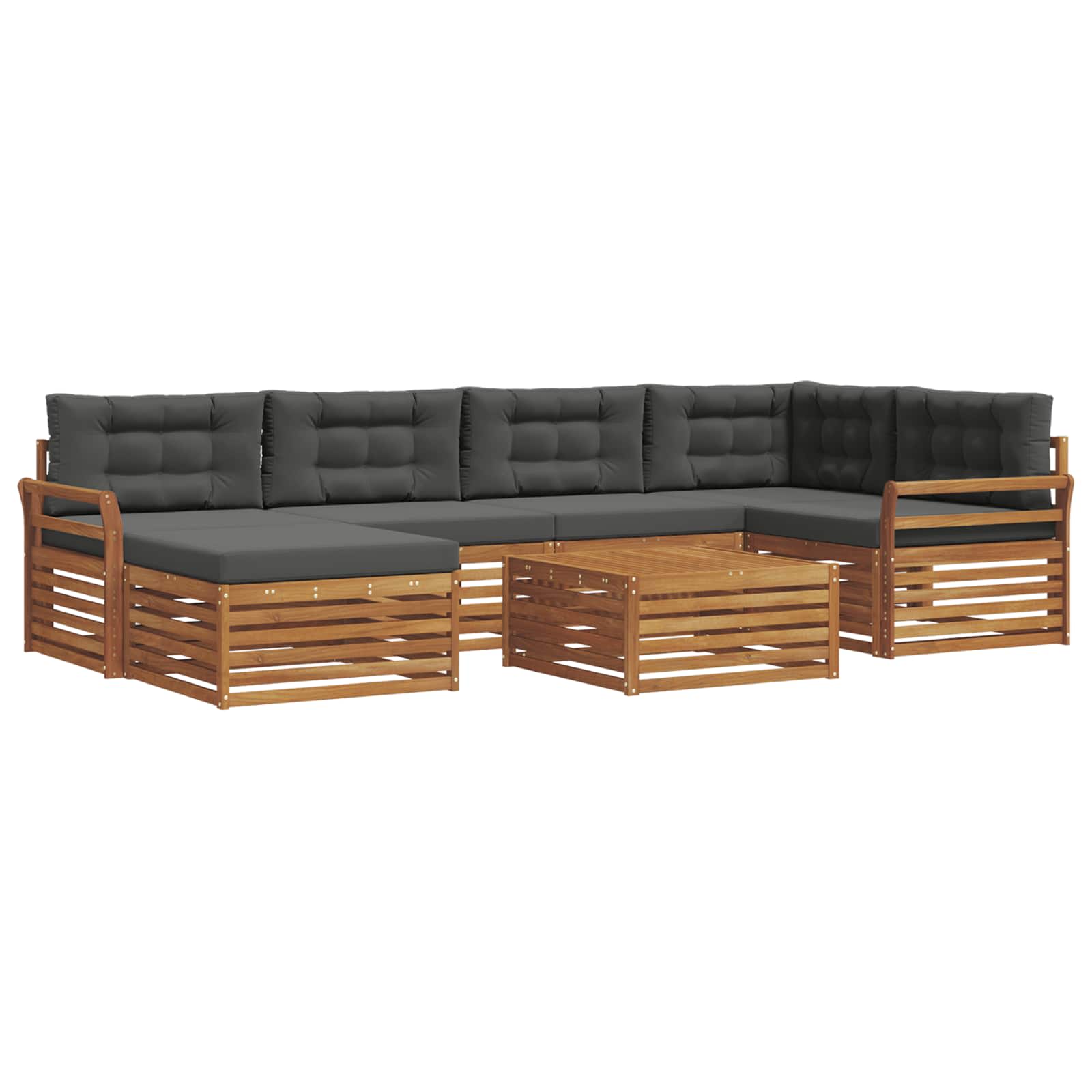 Ensemble de canapés d'extérieur 7 pcs Naturel et Anthracite - XIOS