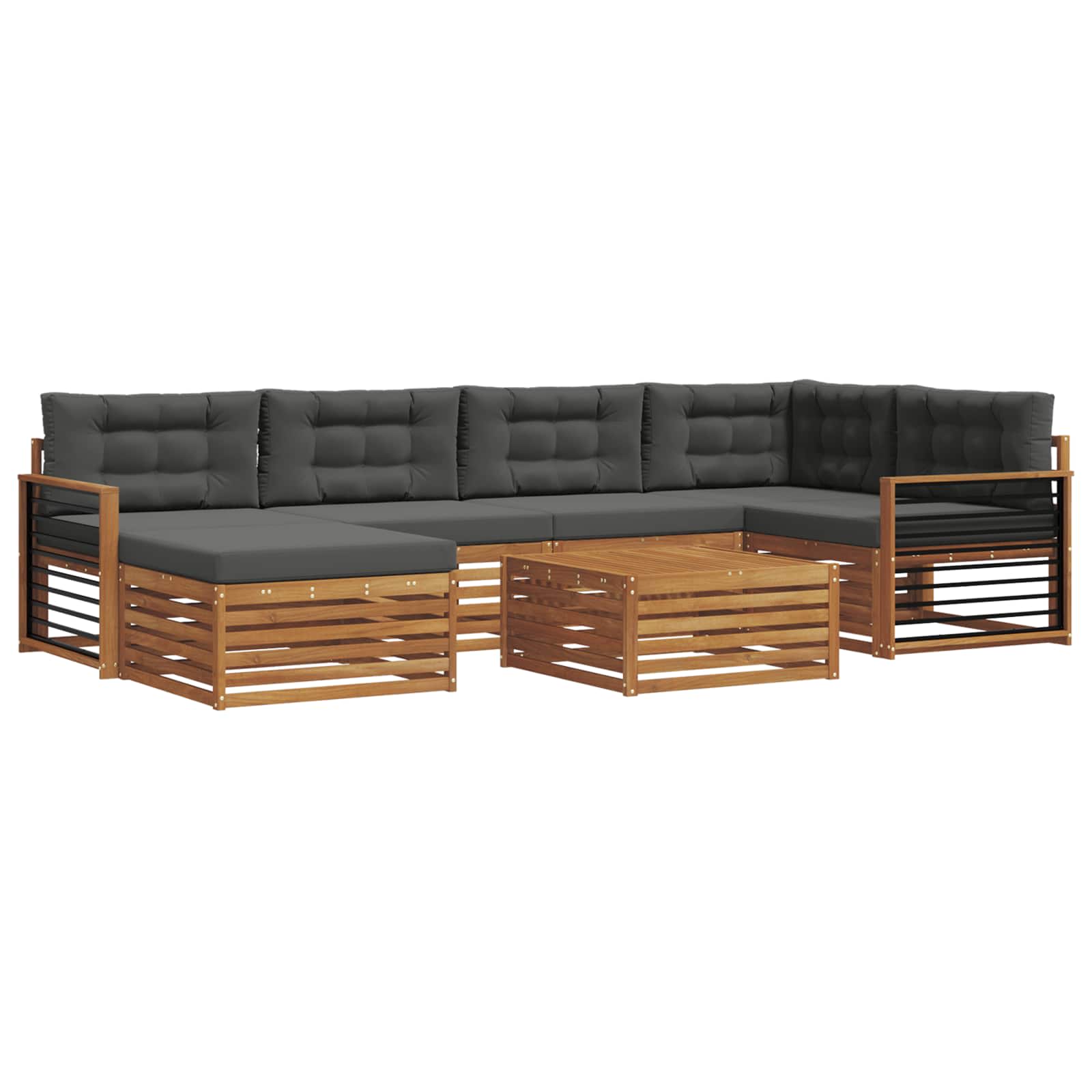 Ensemble de canapés d'extérieur 7 pcs Naturel et Anthracite - XIOS
