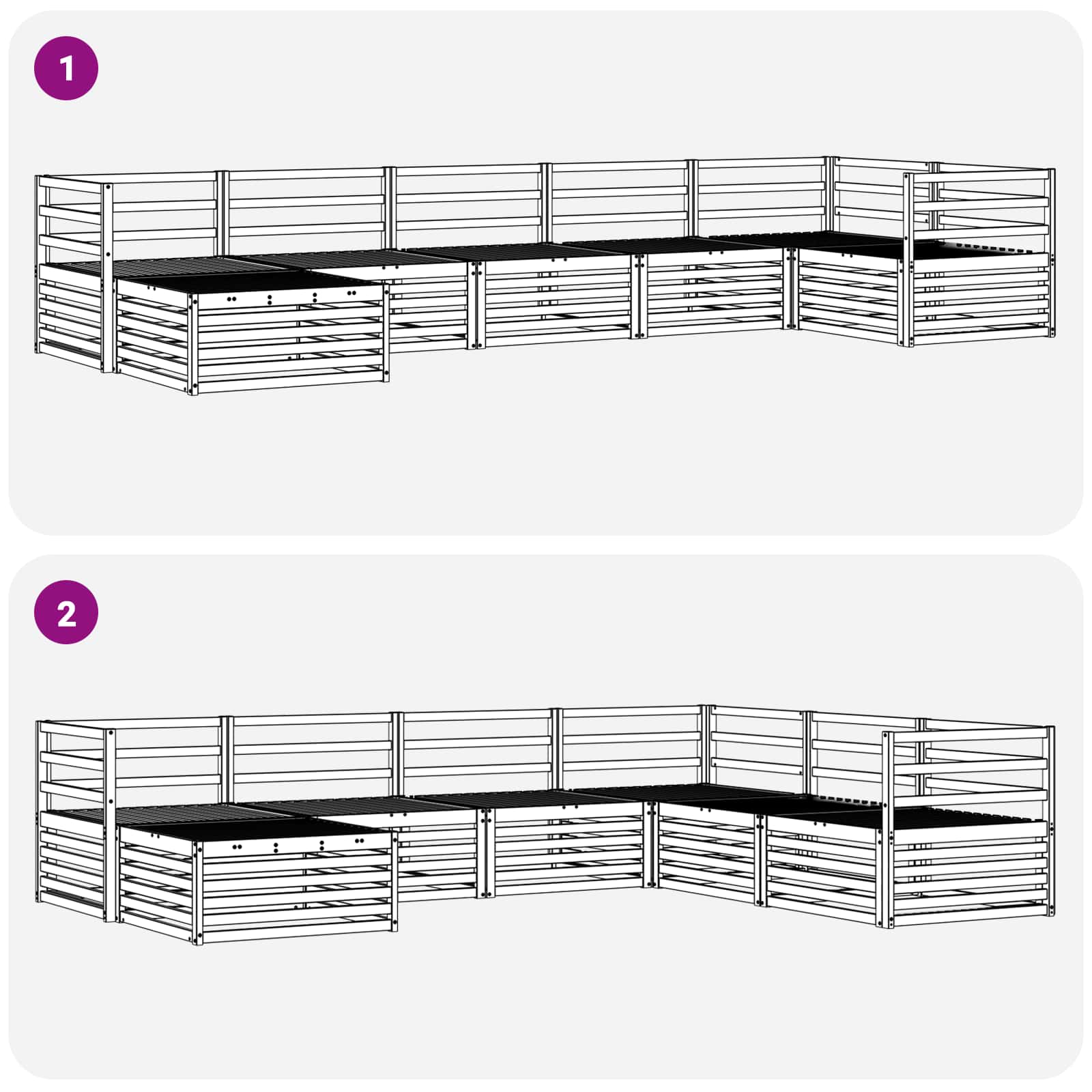 Ensemble de canapés d'extérieur 7 pcs Naturel - XIOS
