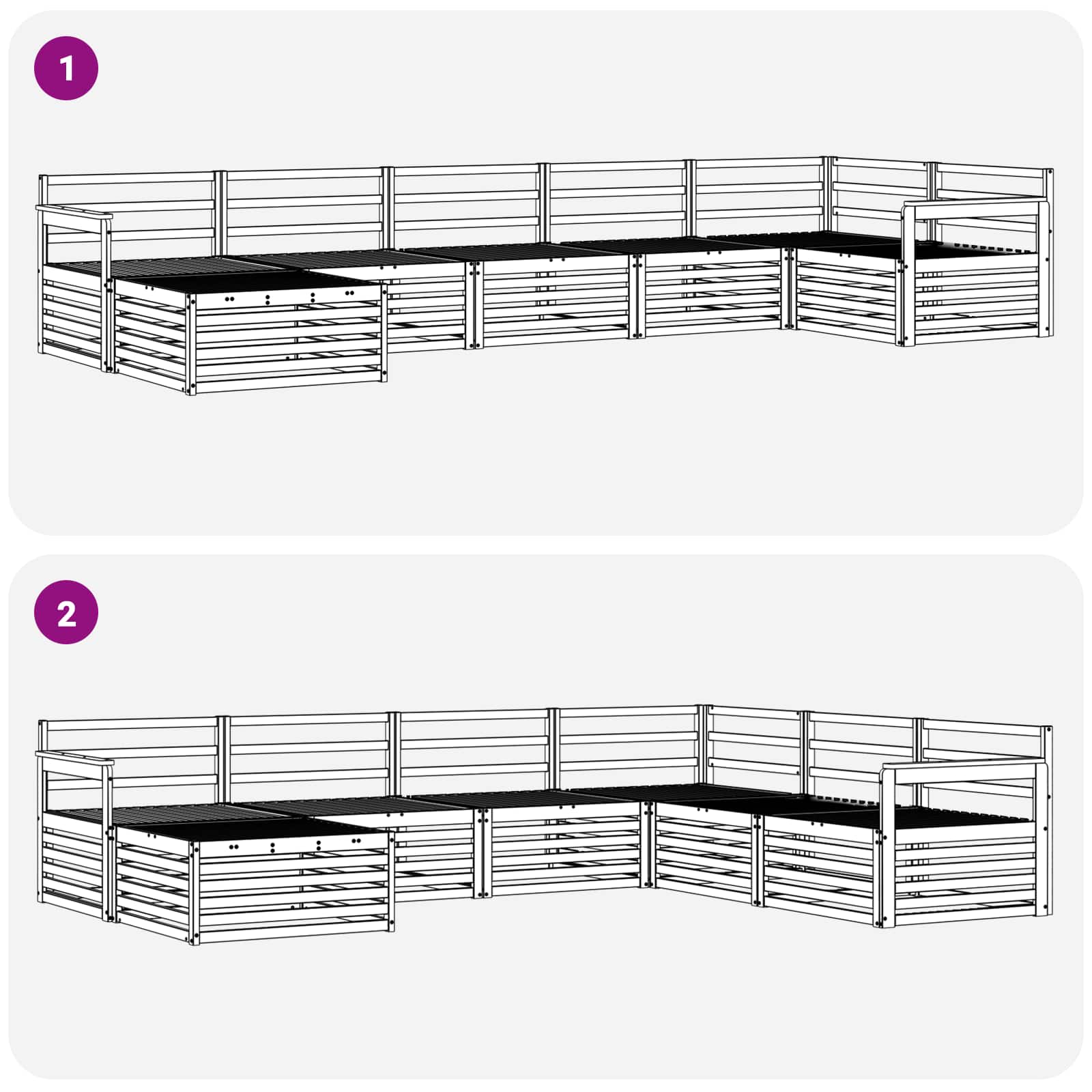 Ensemble de canapés d'extérieur 7 pcs Naturel - XIOS