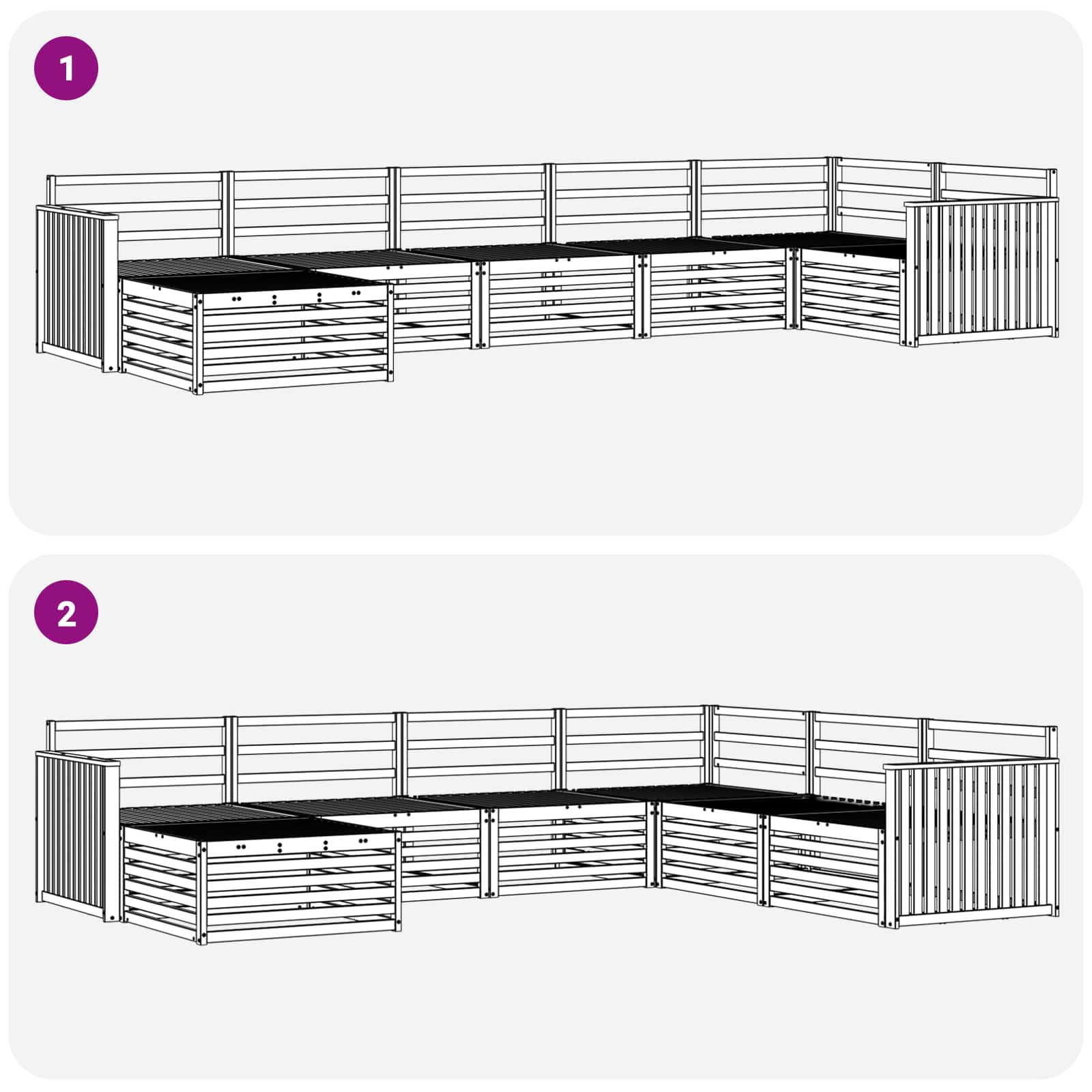 Ensemble de canapés d'extérieur 7 pcs Naturel - XIOS
