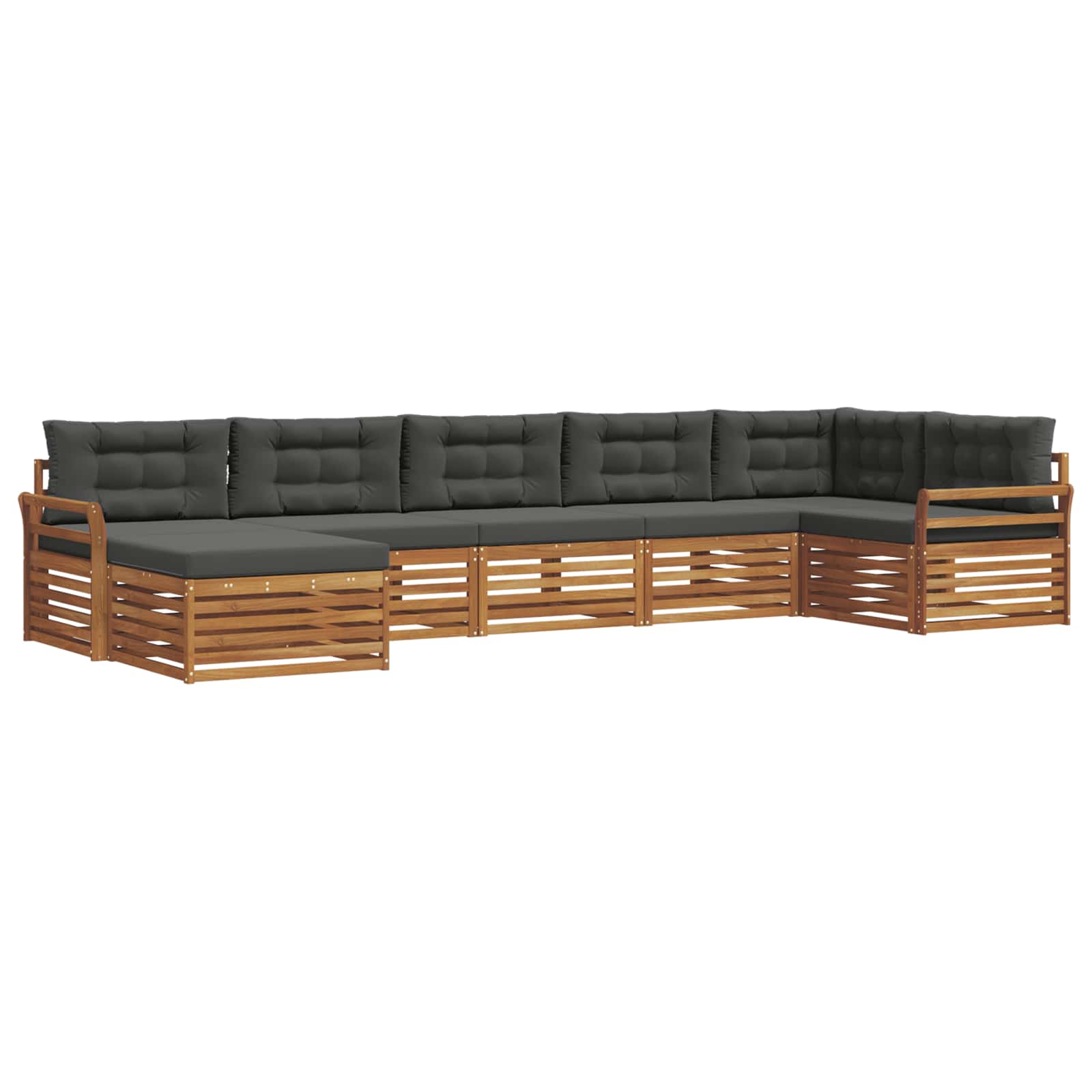 Ensemble de canapés d'extérieur 7 pcs Naturel et Anthracite - XIOS