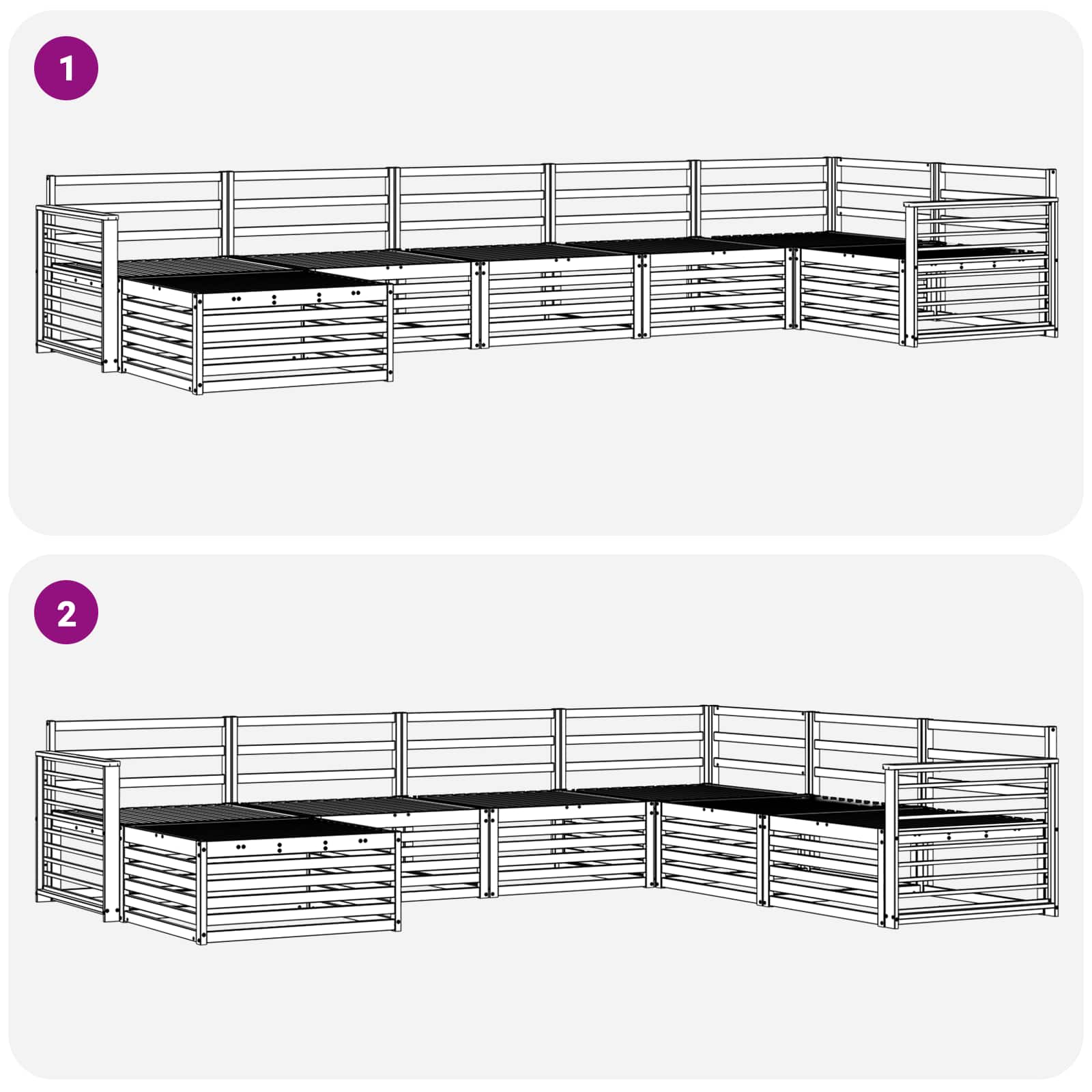 Ensemble de canapés d'extérieur 7 pcs Naturel - XIOS