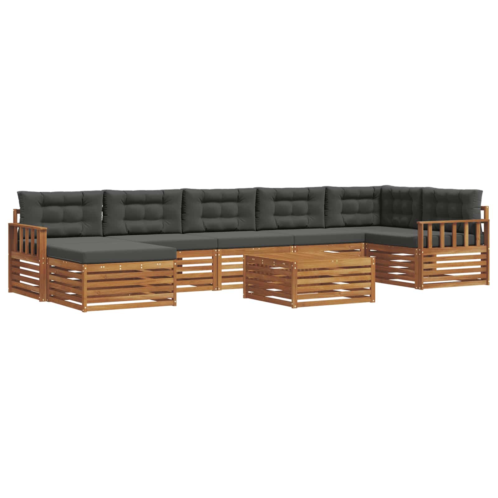 Ensembles de canapés avec coussin 8 pcs Naturel et Anthracite - XIOS