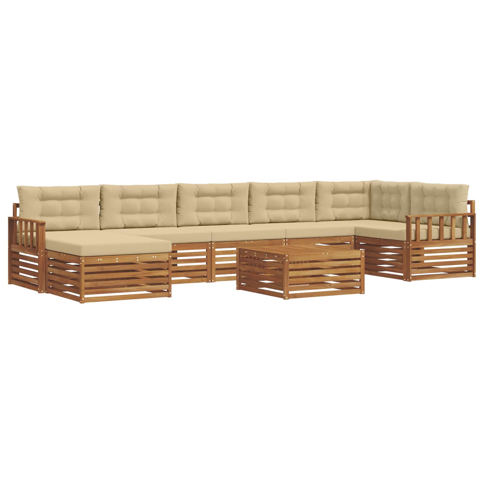 Ensembles de canapés avec coussin 8 pcs Naturel et Beige - XIOS