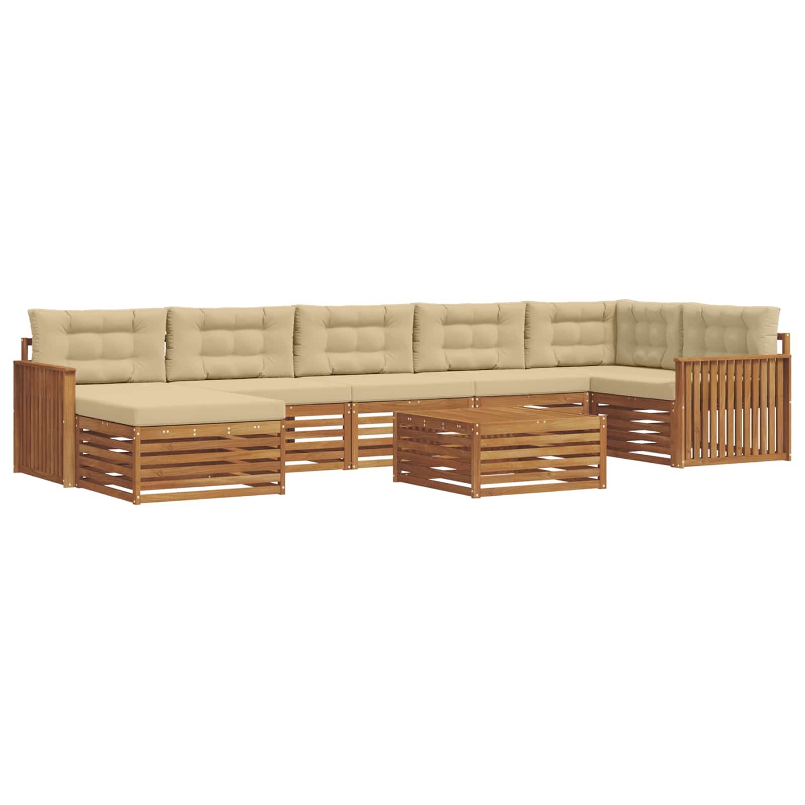 Ensembles de canapés avec coussin 8 pcs Naturel et Beige - XIOS