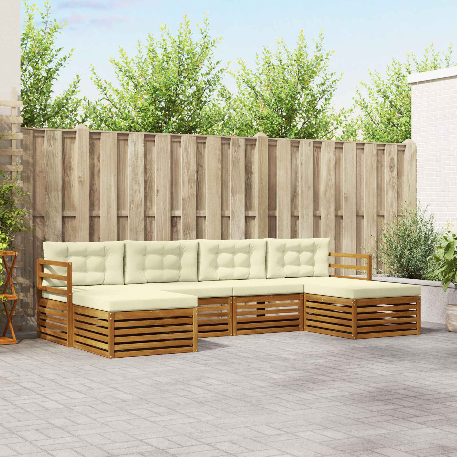 Ensembles de canapés avec coussin 6 pcs Naturel et Crème - XIOS