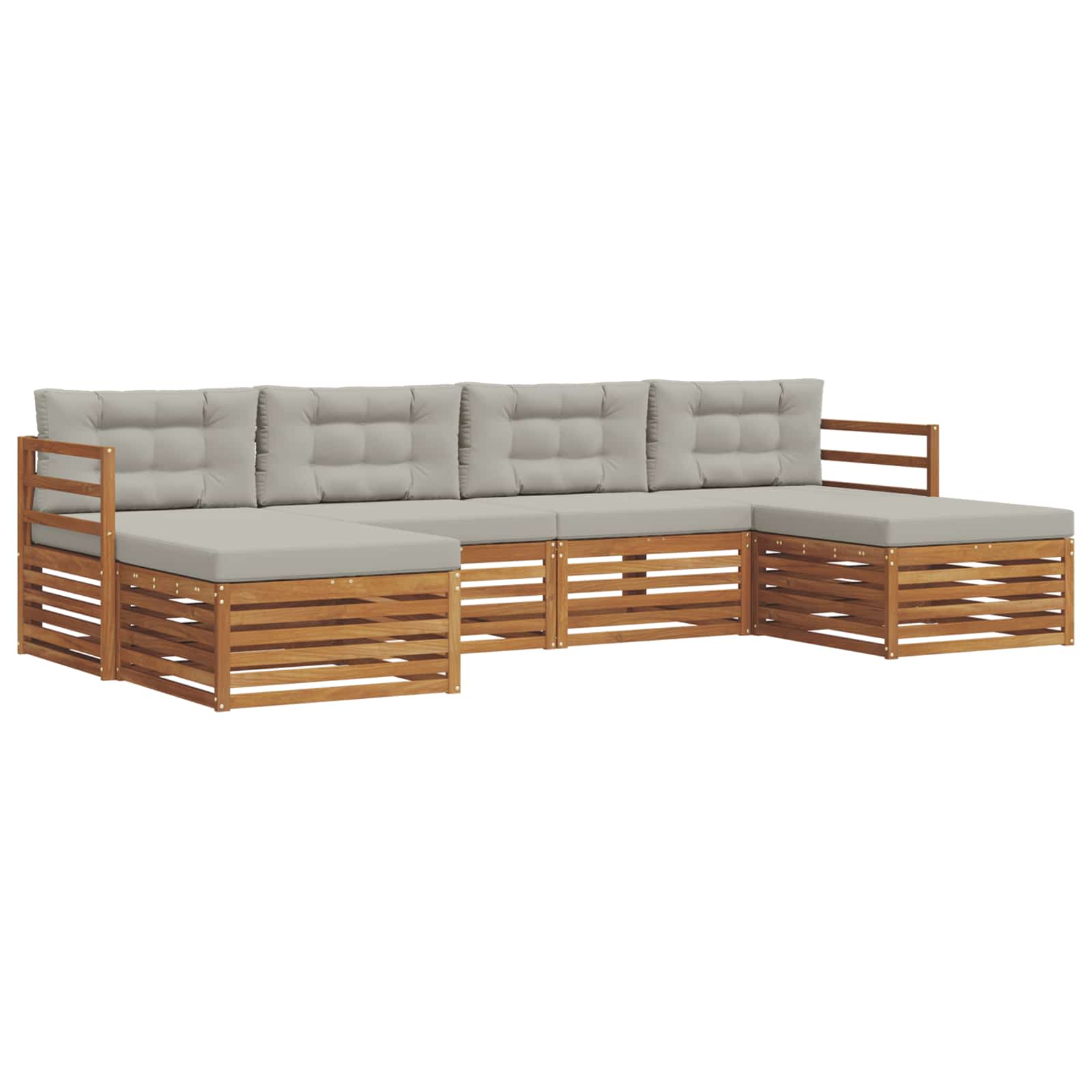 Ensembles de canapés avec coussin 6 pcs Gris Naturel et Clair - XIOS