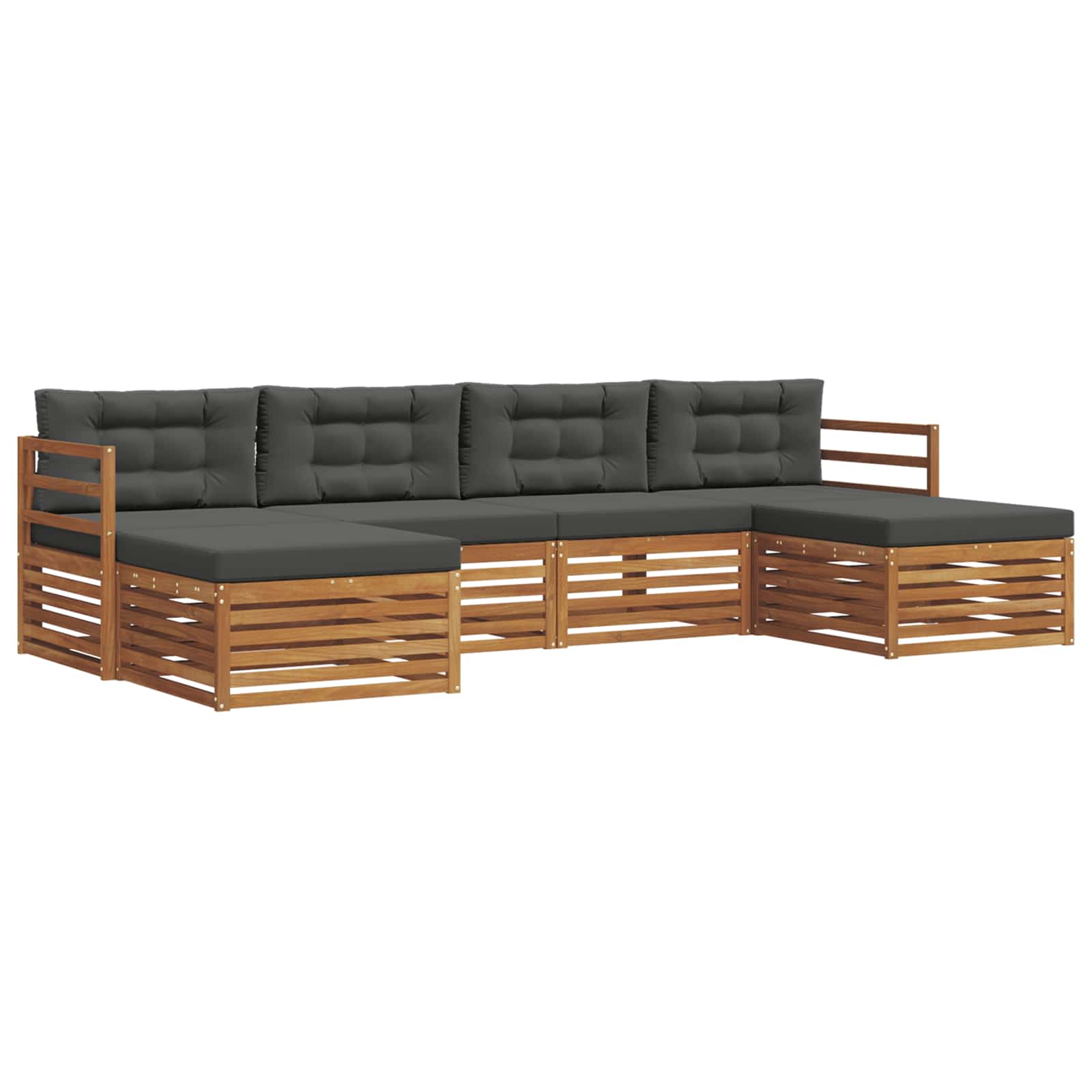 Ensembles de canapés avec coussin 6 pcs Naturel et Anthracite - XIOS