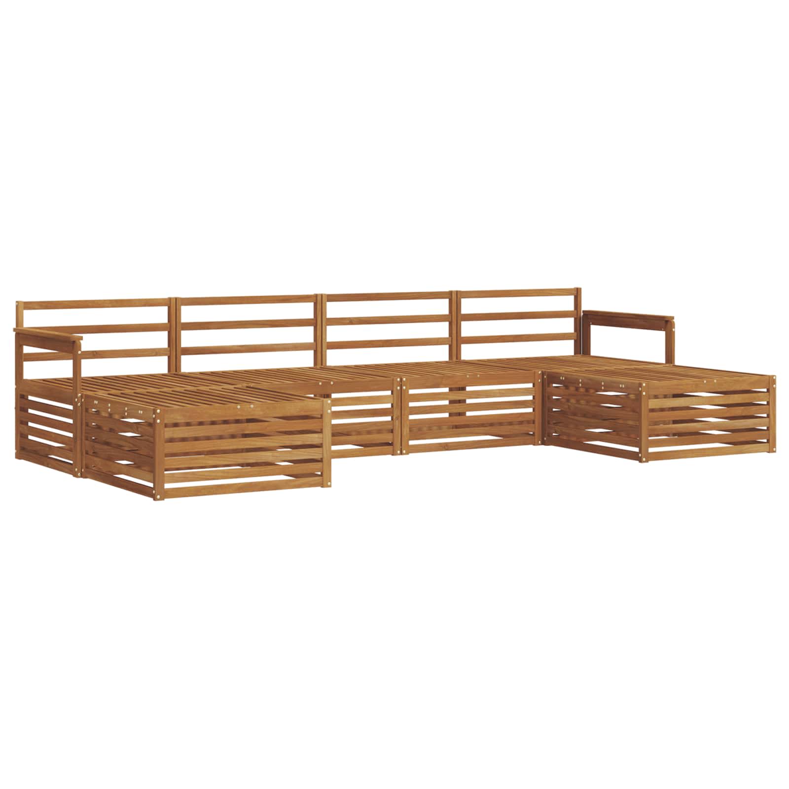 Ensembles de canapés 6 pcs Naturel Bois d'Acacia Massif - XIOS