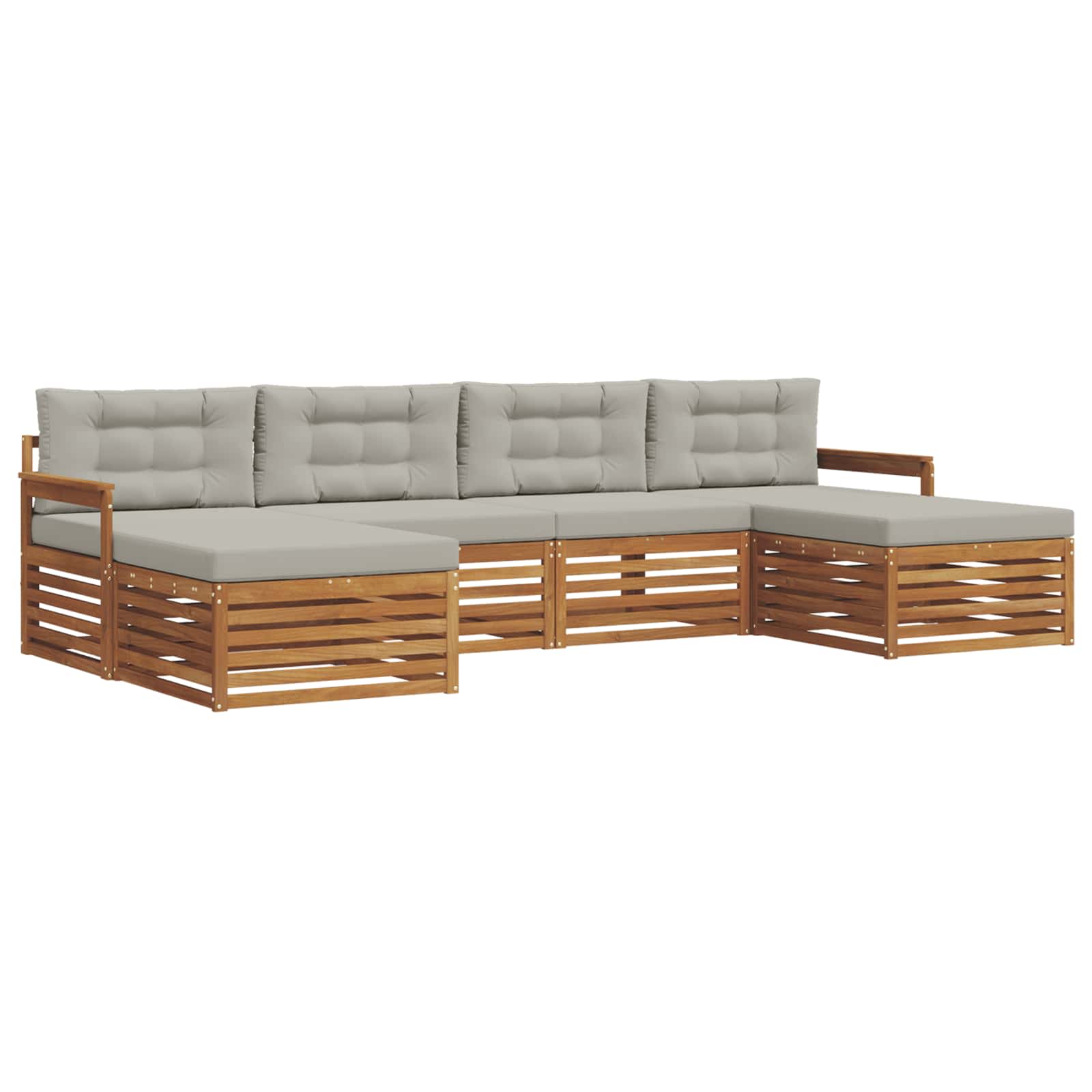 Ensembles de canapés avec coussin 6 pcs Gris Naturel et Clair - XIOS
